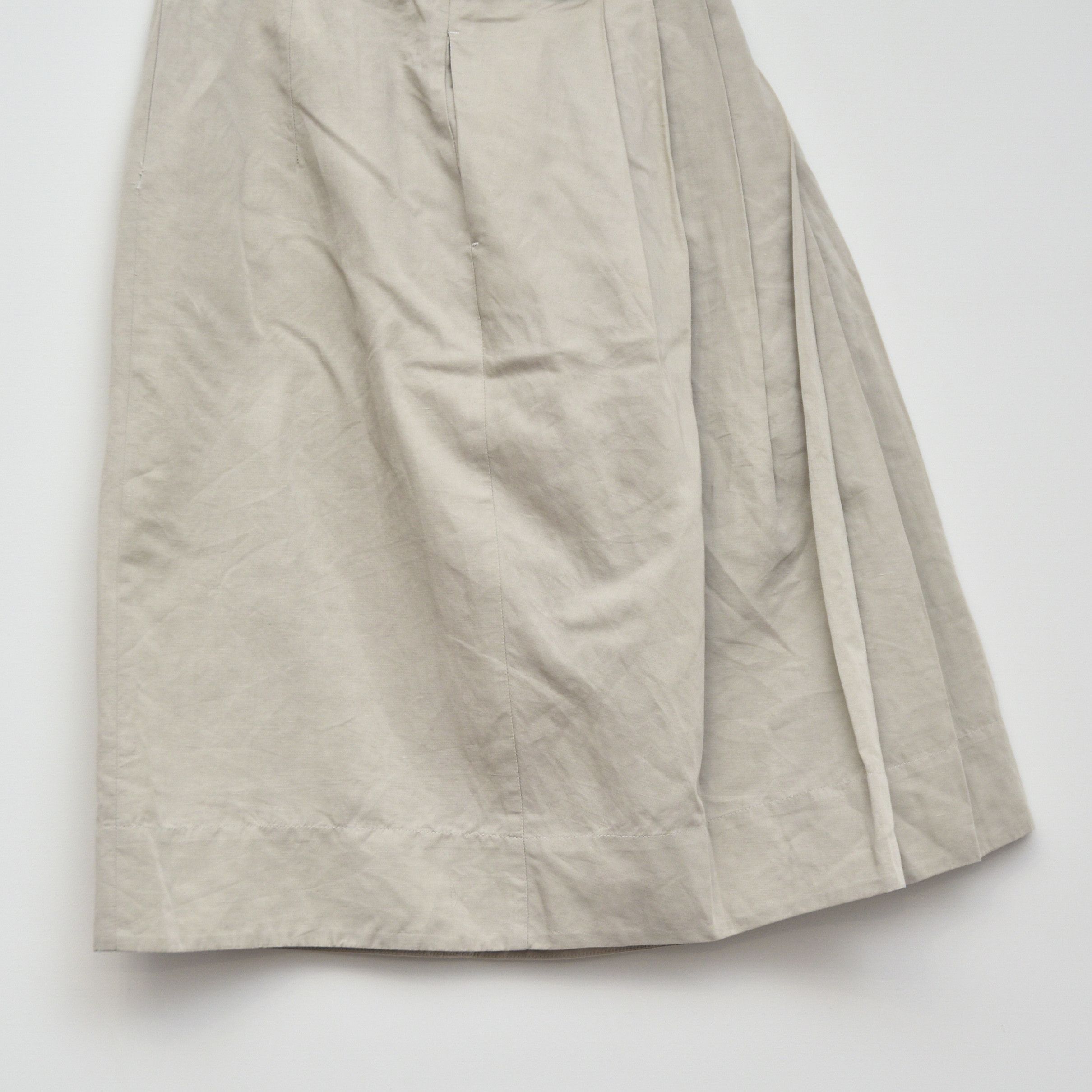 Max Mara MAX MARA Beige Cotton Linen Skirt Crystal Jewel Embellished Size 28" / US 6 / IT 42 - 2 Thumbnail