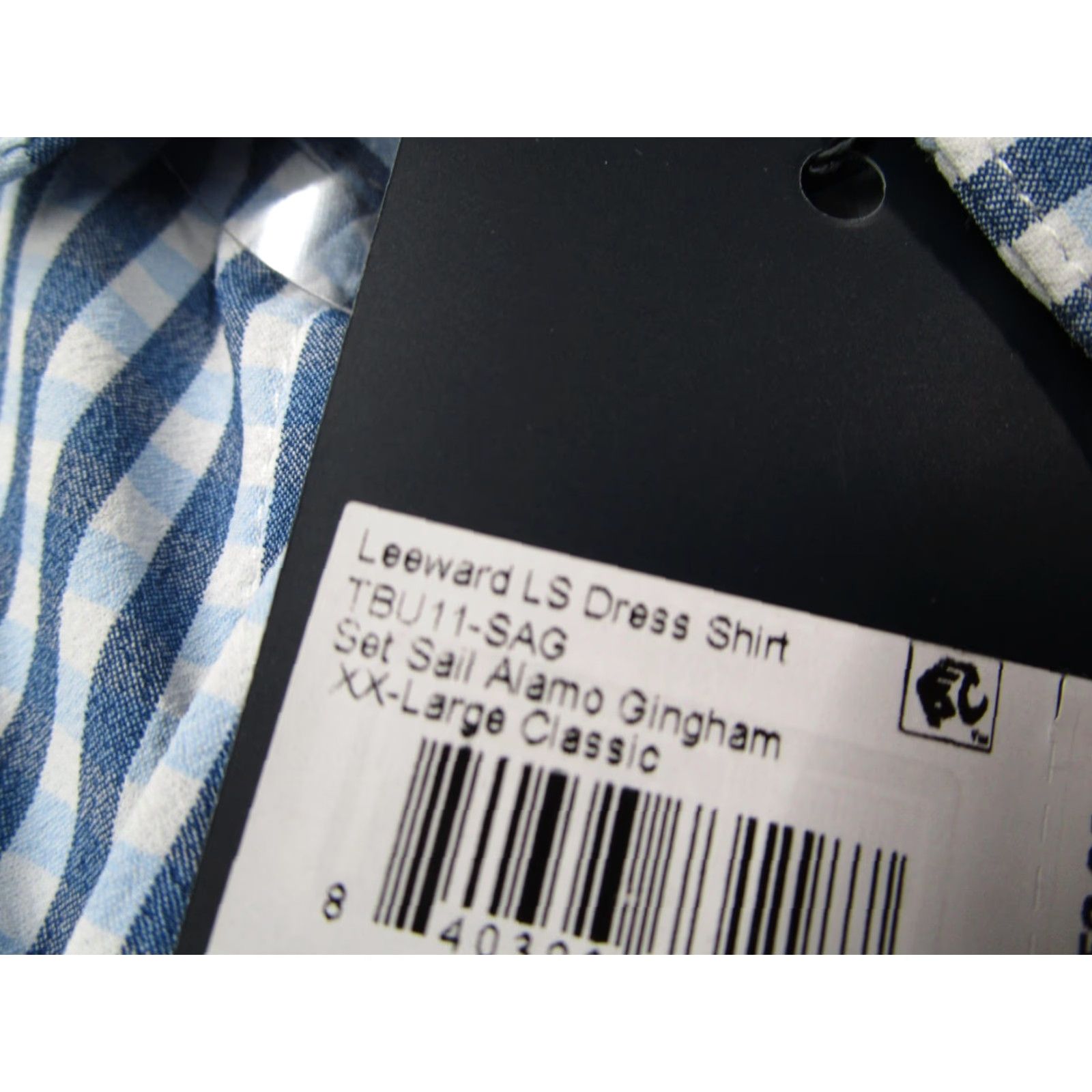 Mizzen+Main Mizzen+Main shirt Mens 2XL Blue White Leeward Dress Set Sail Alamo Gingham Shirt Size 48R - 3 Thumbnail