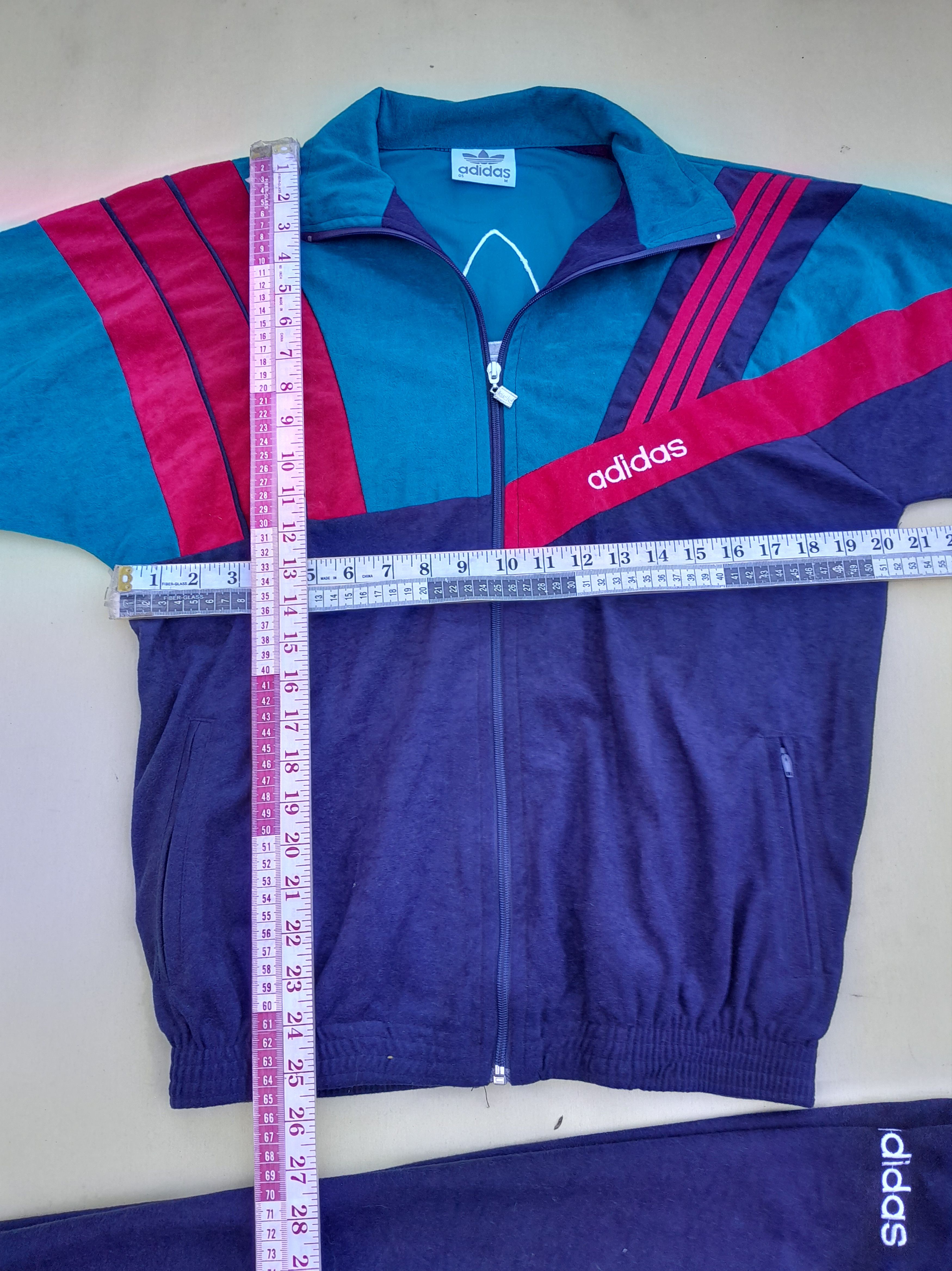 Adidas VINTAGE Adidas Tracksuit Men M Blue Velour 90s Small Fit Size US M / EU 48-50 / 2 - 4 Thumbnail