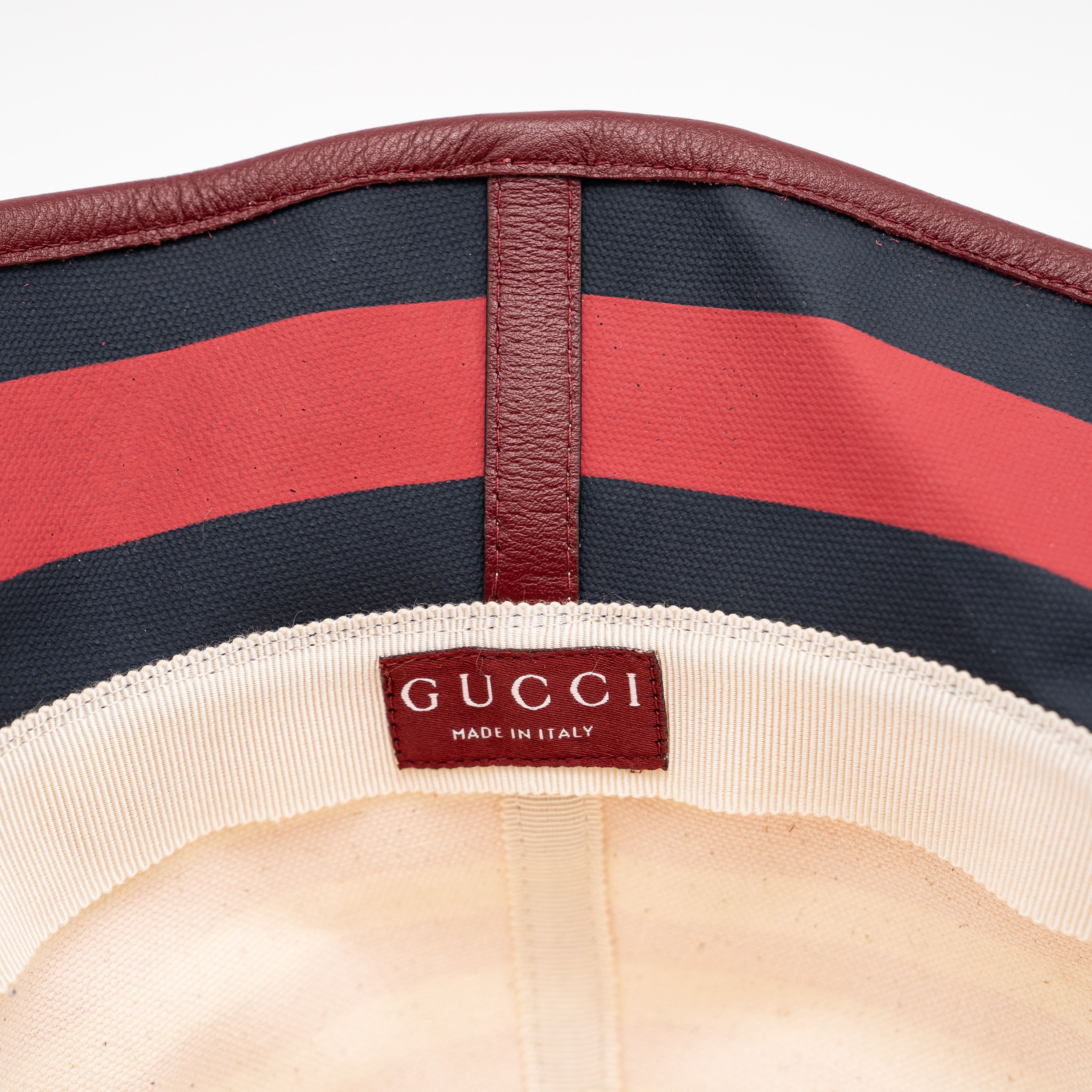 Gucci size M Gucci Striped Canvas Bucket Hat Red White Size ONE SIZE - 4 Thumbnail