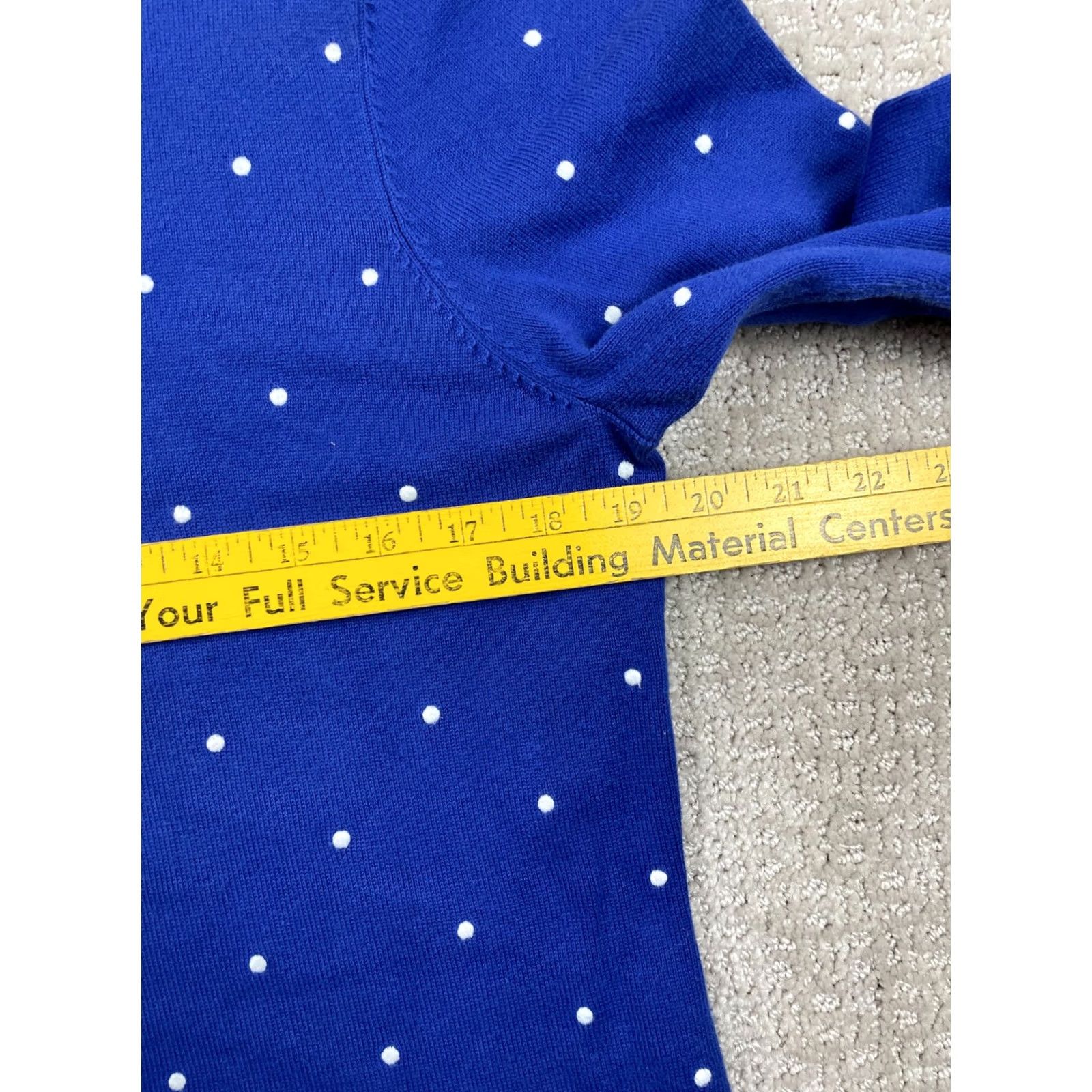 Ralph Lauren Lauren Ralph Lauren Shirt Women PM Blue Polka Dot Boat Neck Long Sleeve Casual Knit Cotton Regular Size M / US 6-8 / IT 42-44 - 3 Thumbnail