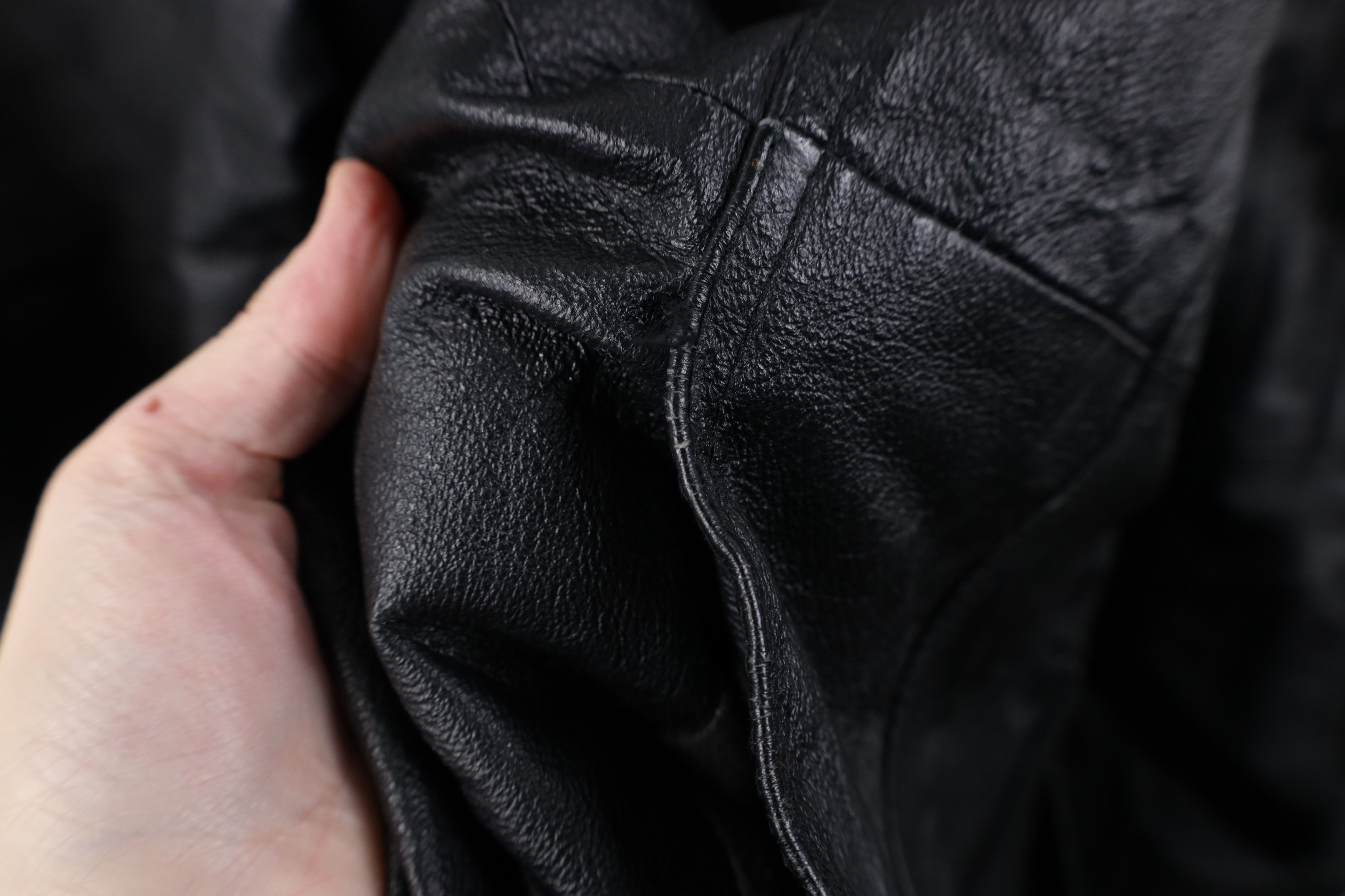 Vintage Vintage 90s Streetwear Full Zip Leather Parka Jacket Black Size US XXL / EU 58 / 5 - 5 Thumbnail
