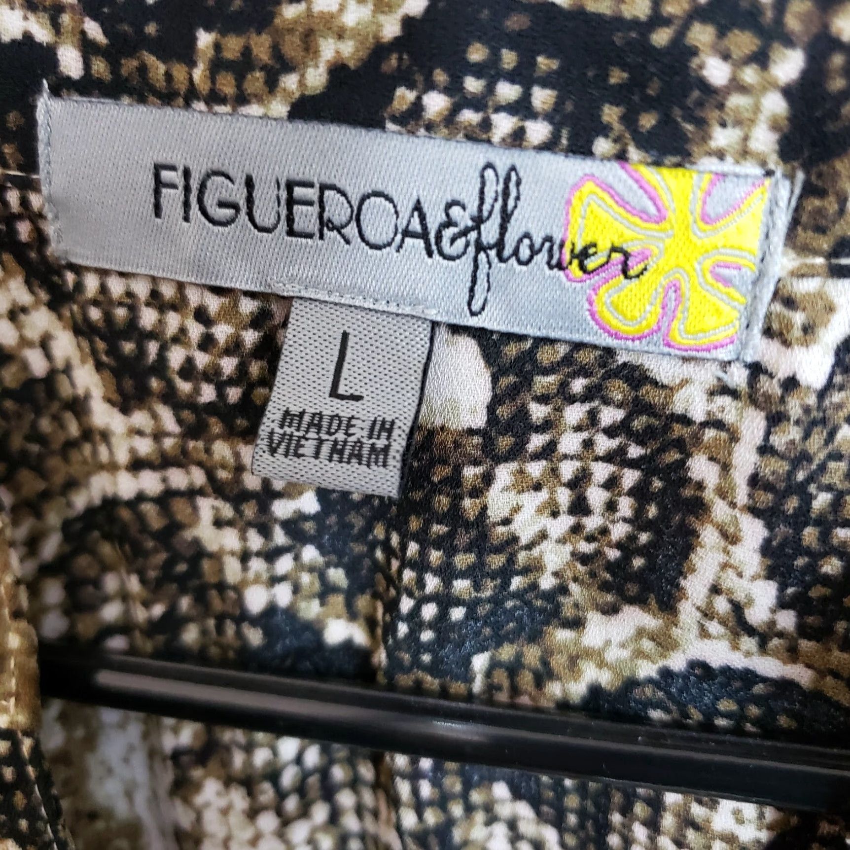 Vintage Fig & Flower Womens Button Front Shirt Large Black Brown Animal Print Paisley Size L / US 10 / IT 46 - 5 Thumbnail