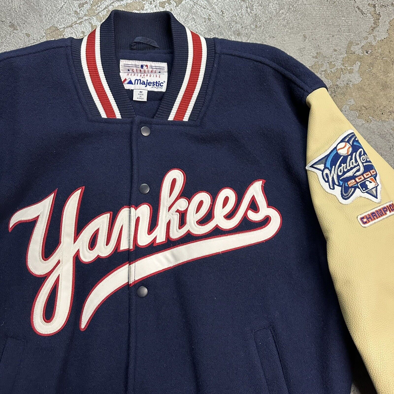 MLB × Majestic × Vintage Vintage 2000 Majestic New York Yankees MLB Varsity Jacket Size US M / EU 48-50 / 2 - 2 Thumbnail