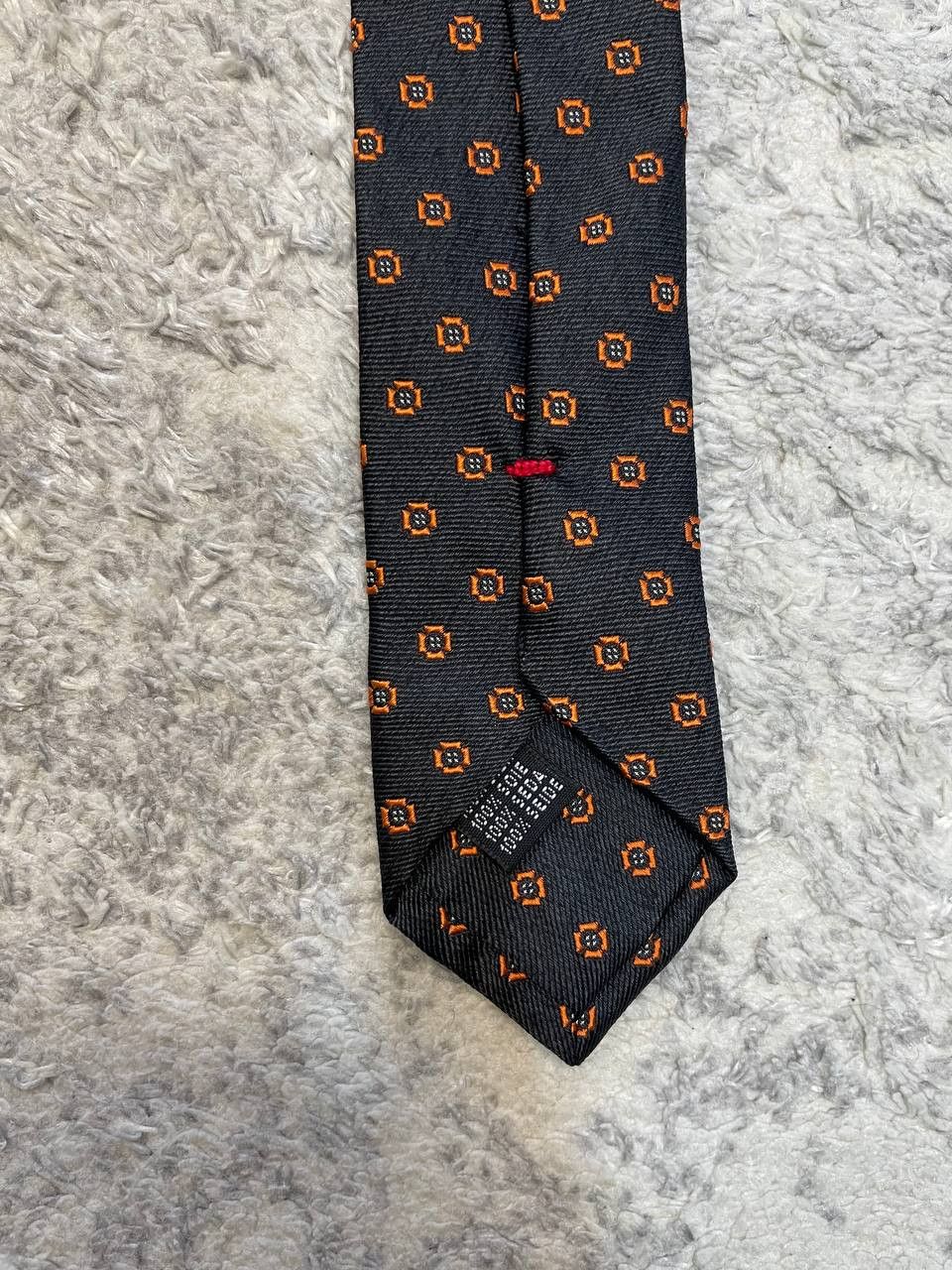 Other Vintage Bernie’s 100% Silk Necktie Black Orange Classic Mens Size ONE SIZE - 4 Thumbnail
