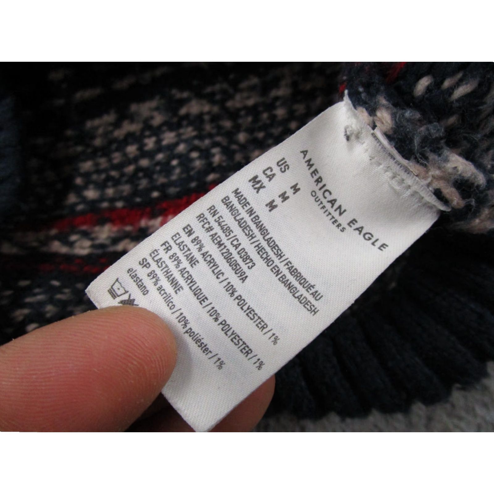 American Eagle Outfitters VTG American Eagle Outfitters Wool Blend Hoodie Sweater Geometric Nordic Drawstring Multicolor Long Sleeve Men L Hooded Pullover Winter Fall Size US L / EU 52-54 / 3 - 3 Thumbnail