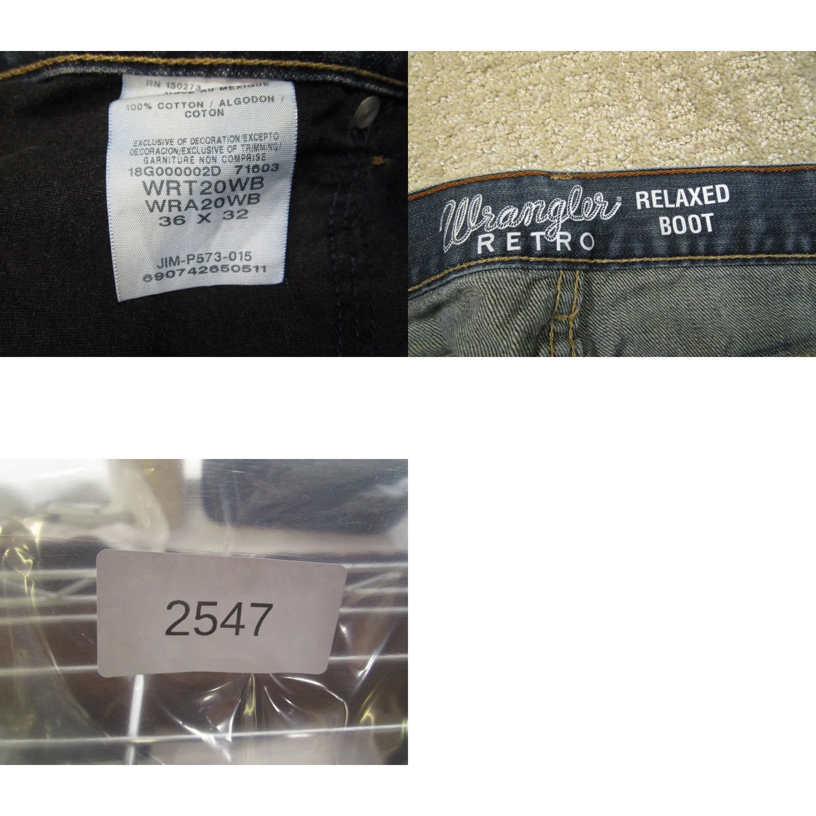 Wrangler Wrangler Retro Jeans Men 36x32 Blue Bootcut Western Denim Cowboy Dark Wash Jeans Mens Wide Leg Relaxed Fit 5-Pocket Size US 36 / EU 52 - 8 Thumbnail