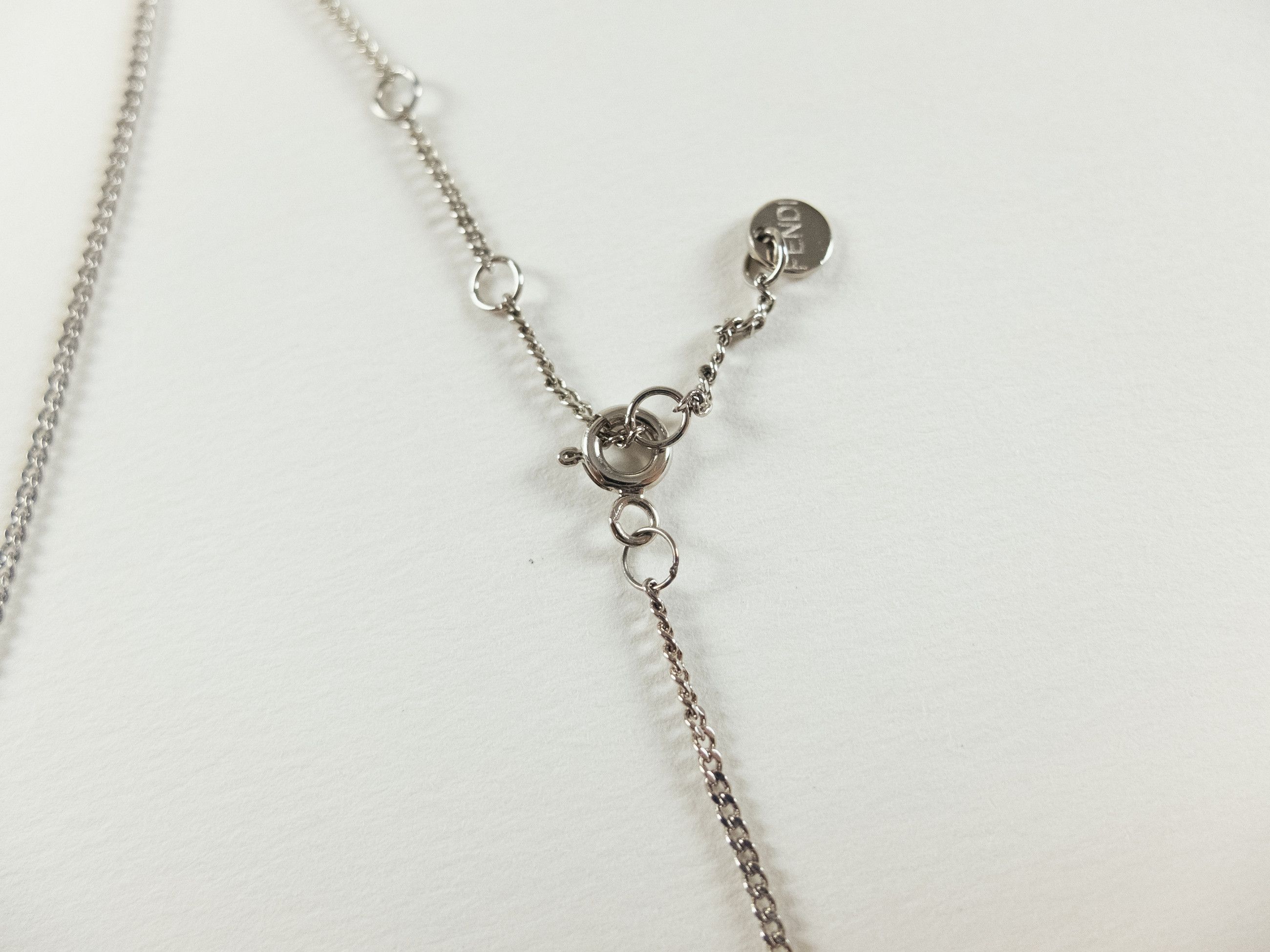 Fendi FENDI O'lock rings metal necklace w zirconia crystals Size ONE SIZE - 5 Thumbnail