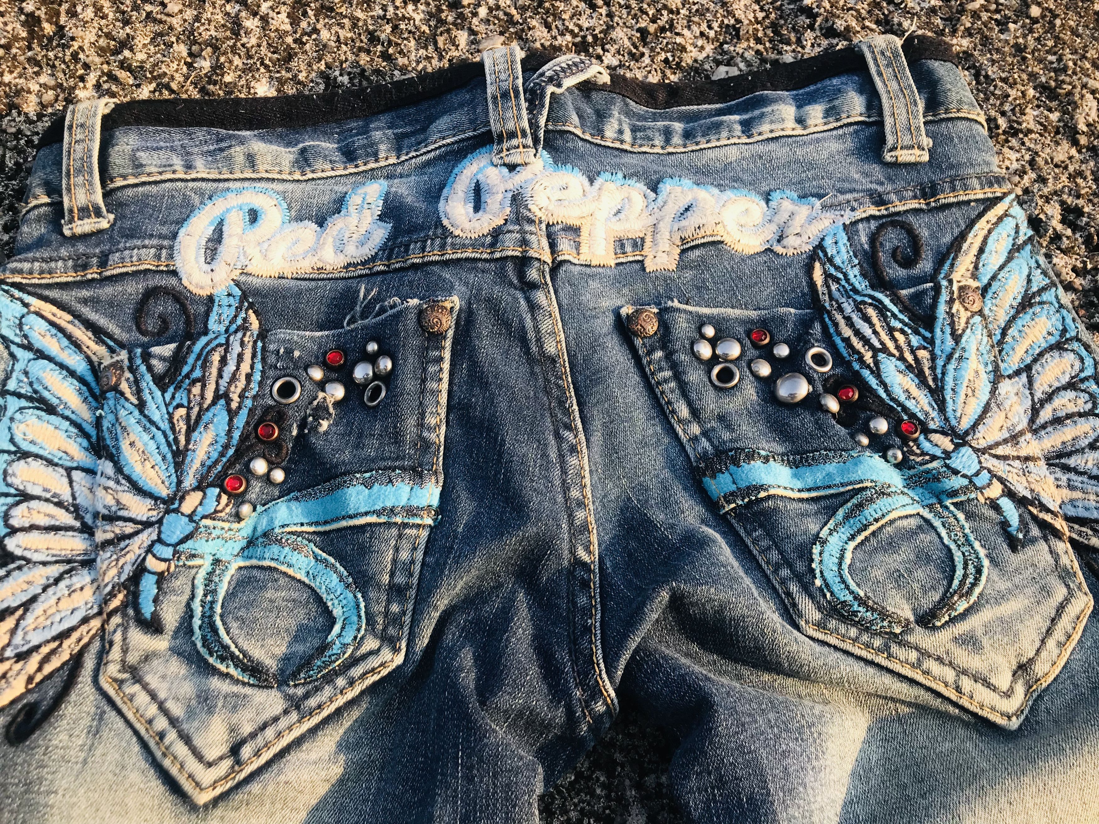 Japanese Brand 🔥Red Pepper butterfly back hit flared jeans Size 28" / US 6 / IT 42 - 4 Thumbnail