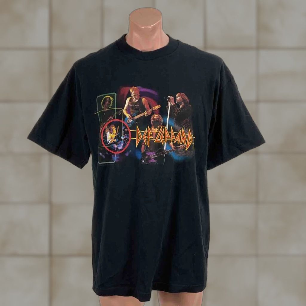 VINTAGE Def Leppard Euphoria Concert Tour T-Shirt Men XL Black 90s