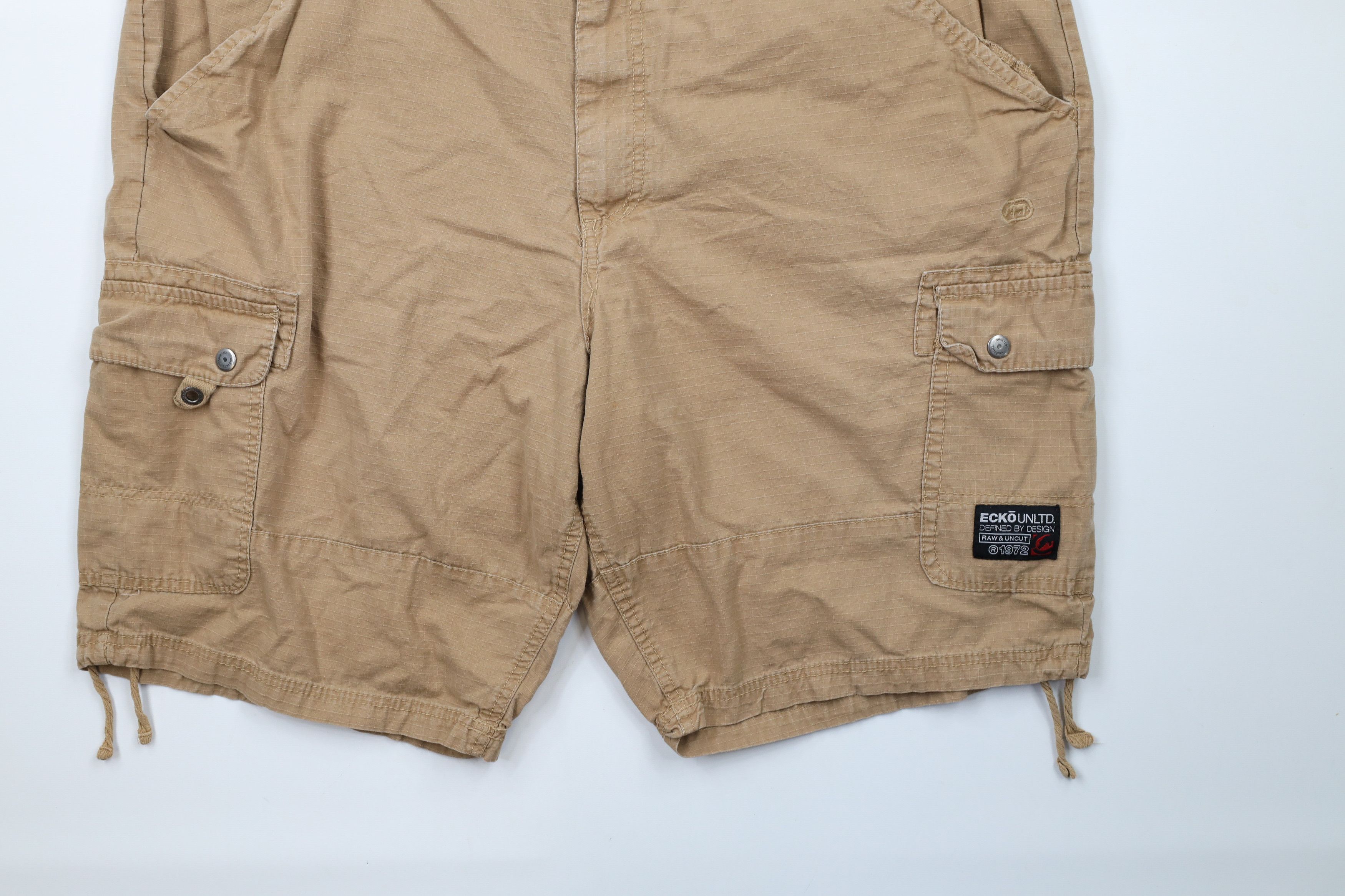 Ecko Unltd. × Vintage Vintage Ecko Baggy Fit Ripstop Cargo Shorts Beige Cotton Size US 42 / EU 58 - 4 Thumbnail