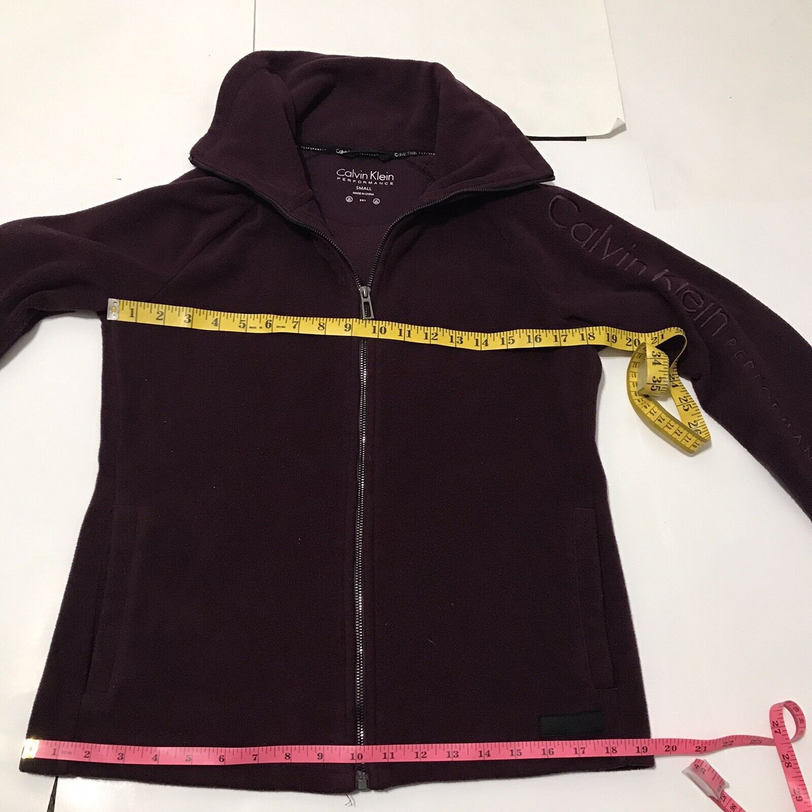 Calvin Klein Calvin Klein Fleece Jacket Men's S Red Full Zip LS RN# 54163 Size US S / EU 44-46 / 1 - 4 Thumbnail