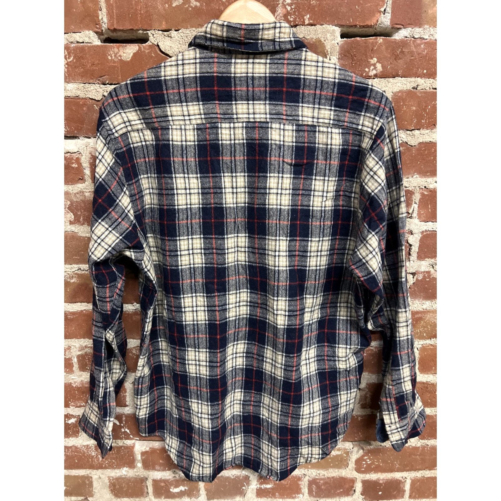 Sears VINTAGE Roebuck & Co. Button-Up Shirt Men L Plaid Brown Cotton Flannel Collared Long Sleeve Cowboy Western Ranch Rodeo Rockabilly Size US L / EU 52-54 / 3 - 3 Thumbnail
