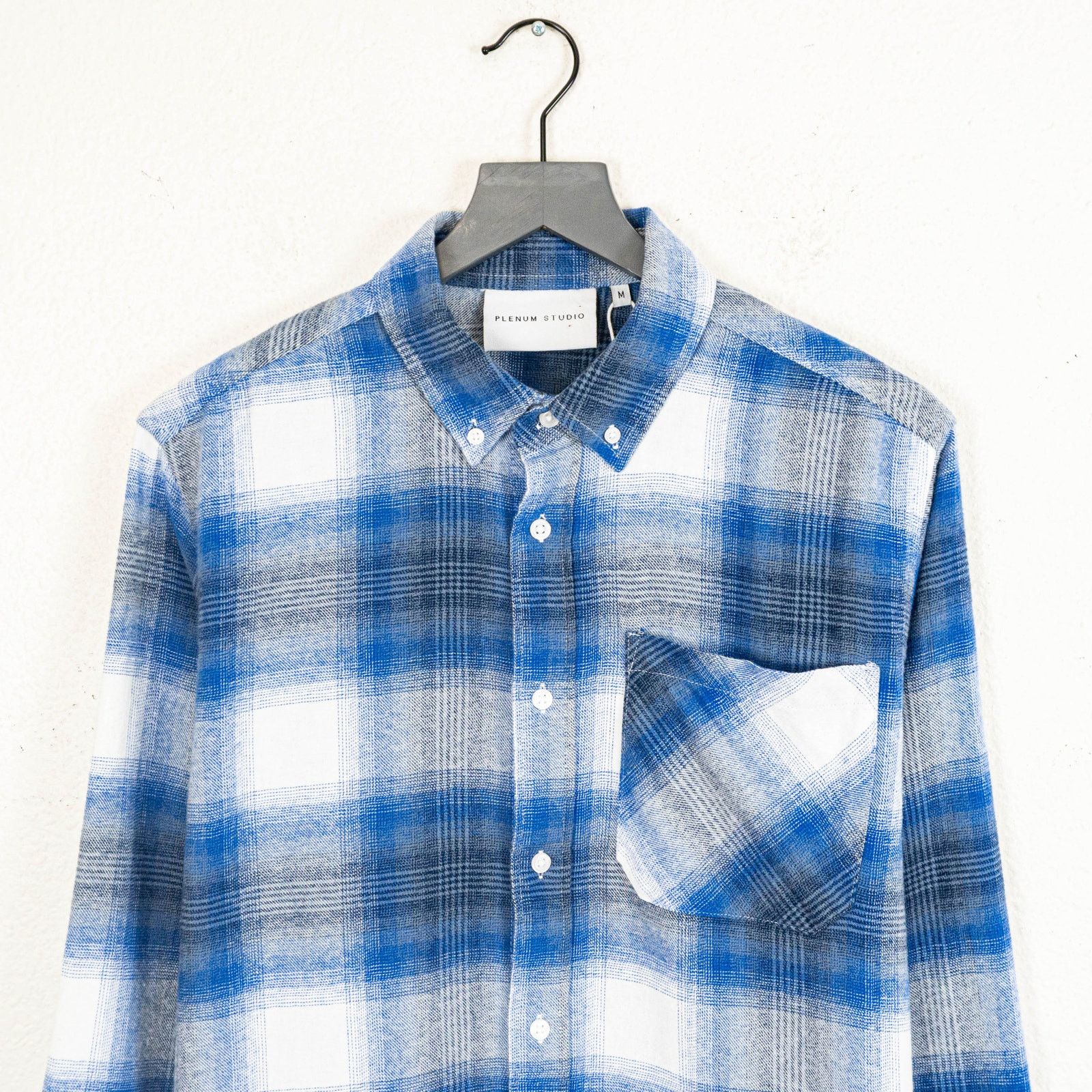 Other PLENUM STUDIO Markeaton Navy Check LS Flannel Shirt M Size US M / EU 48-50 / 2 - 2 Thumbnail