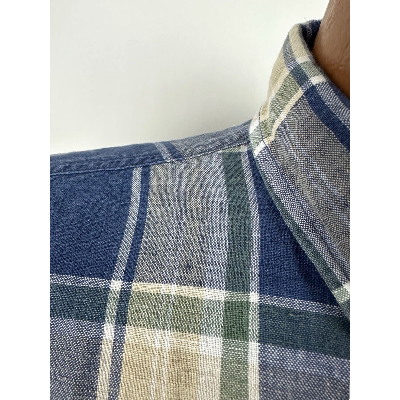 Vintage VINTAGE INC International Concepts Linen Blend Shirt Men M Plaid Button Down Size US M / EU 48-50 / 2 - 5 Thumbnail