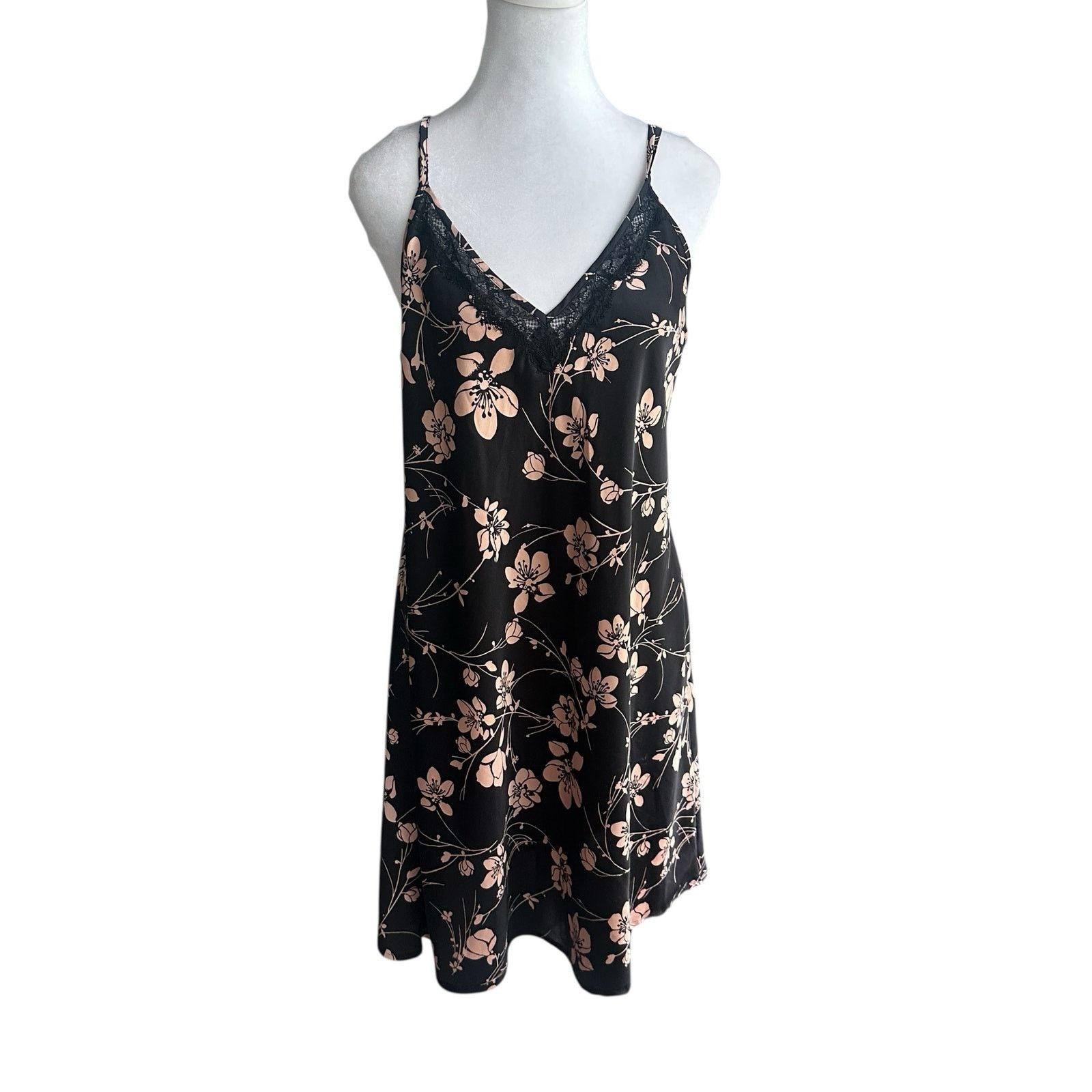 Vintage Soma Black Blush Slip Chemise Nightie Nightgown Lingerie L Size ONE SIZE - 3 Thumbnail