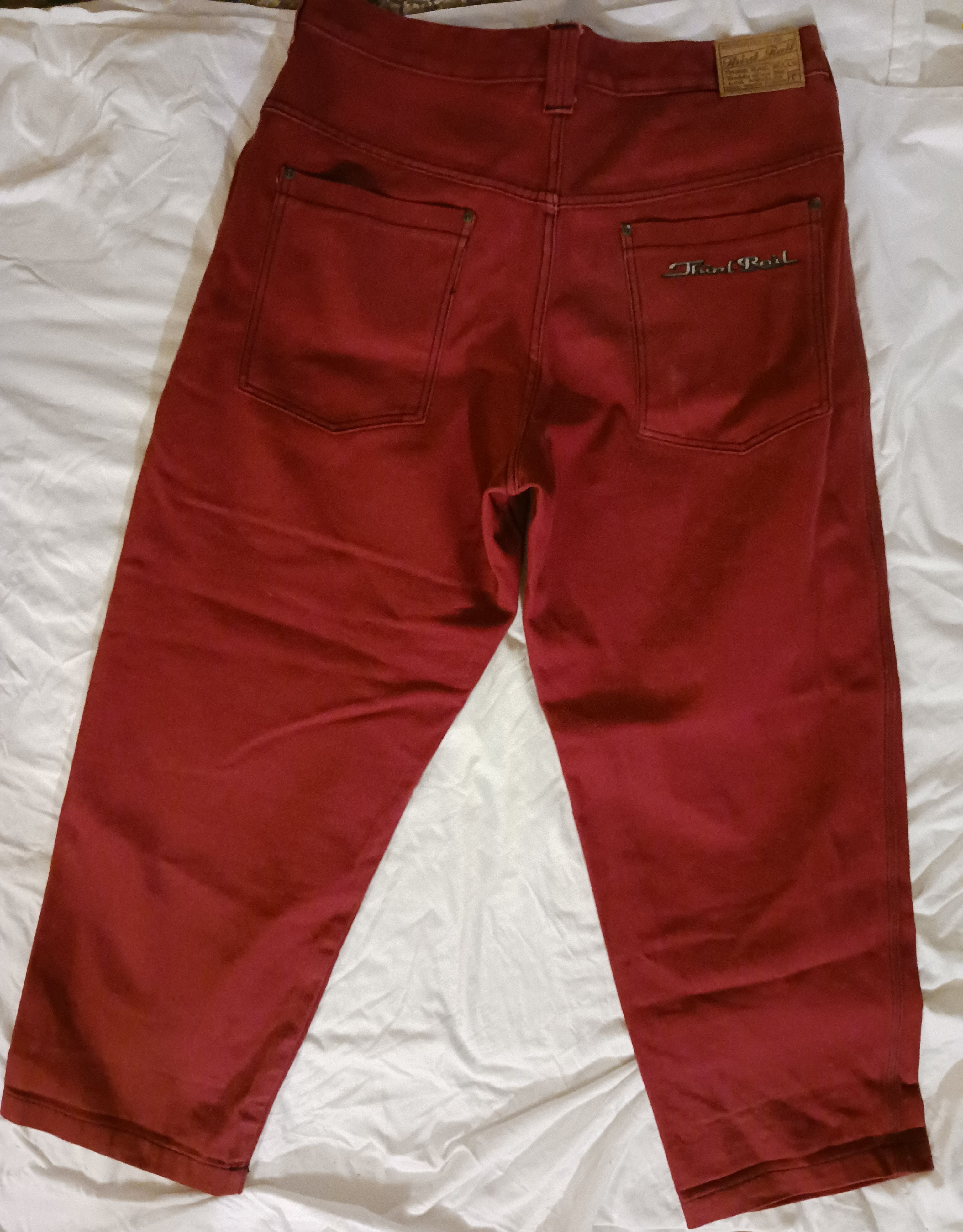 Vintage 3rd THIRD RAIL Brushed Denim Jeans w/Ninja Pockets Baggy 90s Size US 40 / EU 56 - 2 Thumbnail