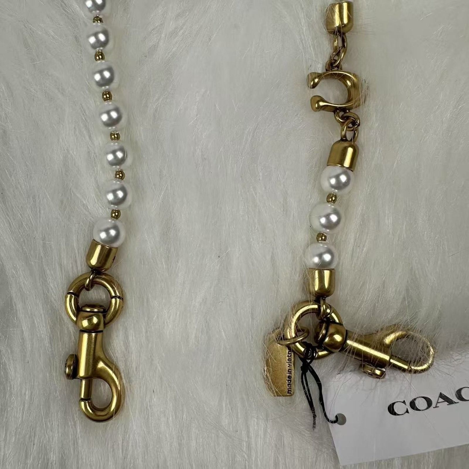 Coach Coach Short Pearl Strap In Brass/Chalk CAU48 NWT Size ONE SIZE - 3 Thumbnail