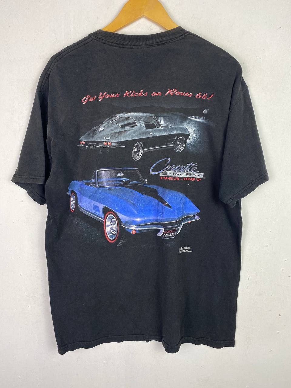 image of Avant Garde x Corvette Vintage Corvette Sting Ray Tee Nice Design in Faded Black, Men's (Size Large