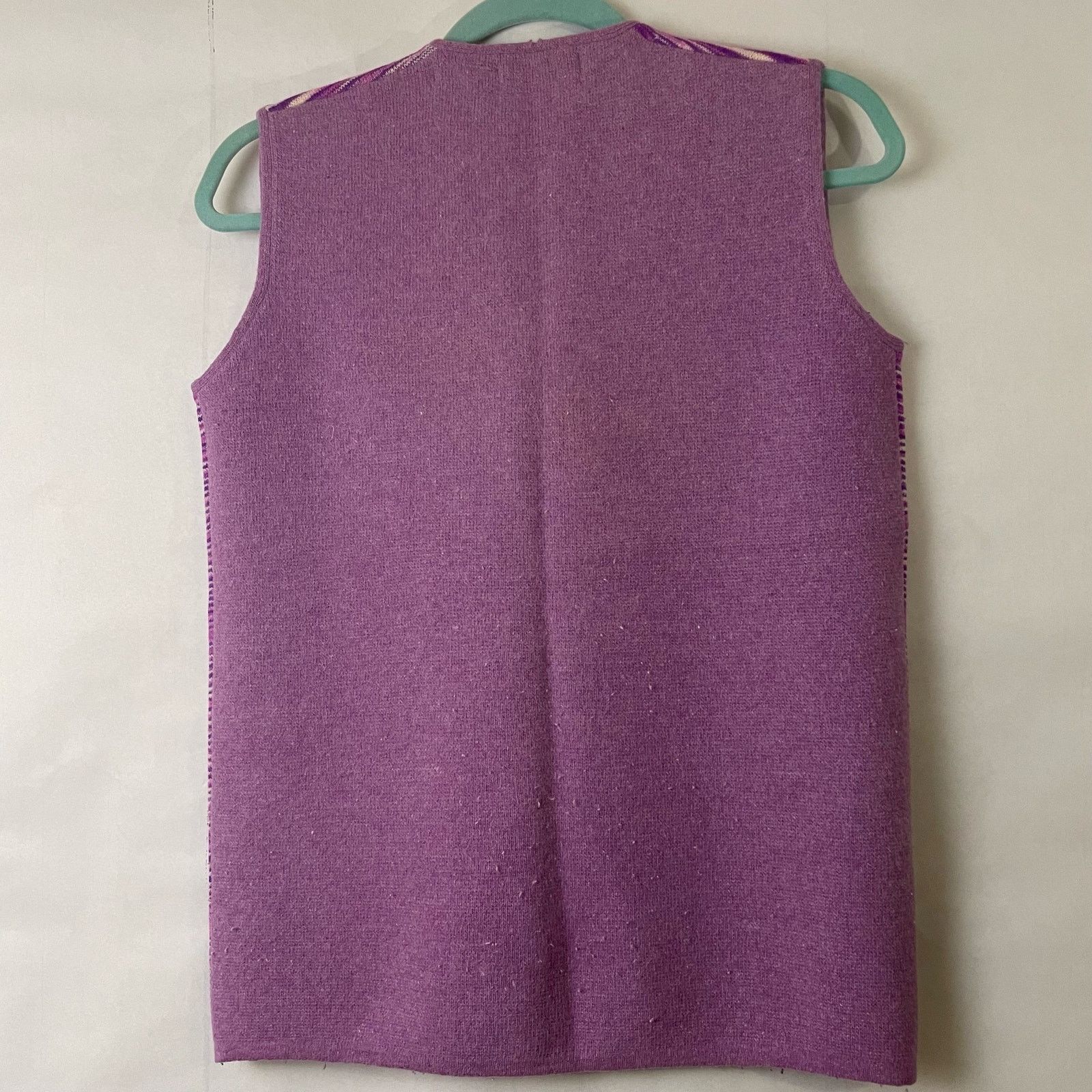 Vintage Vintage 70’s Space Dyed Angola and Lambswool Purple Vest Size S / US 4 / IT 40 - 3 Thumbnail