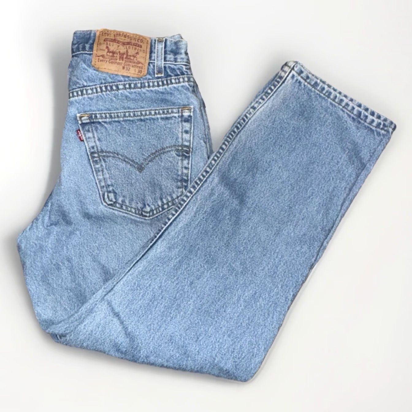 Levi's VINTAGE Levi’s Relaxed Straight Leg Jeans Blue 31x31 Made in Mexico Medium Wash Mens Jeans 90s Retro USA Vintage Mens Size US 31 - 5 Thumbnail