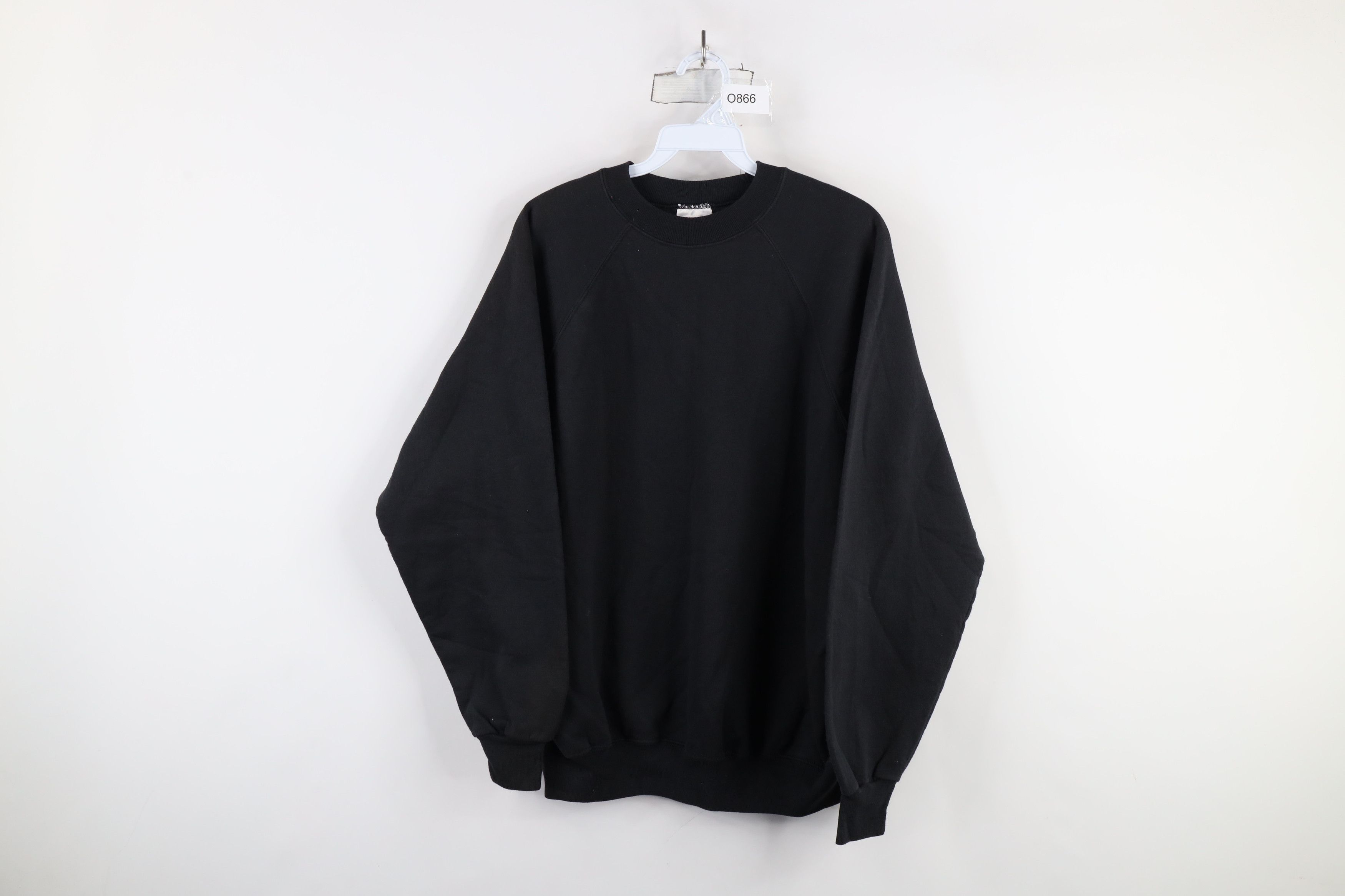 Vintage Vintage 90s Streetwear Faded Blank Crewneck Sweatshirt Black Size XL / US 12-14 / IT 48-50 - 1 Thumbnail