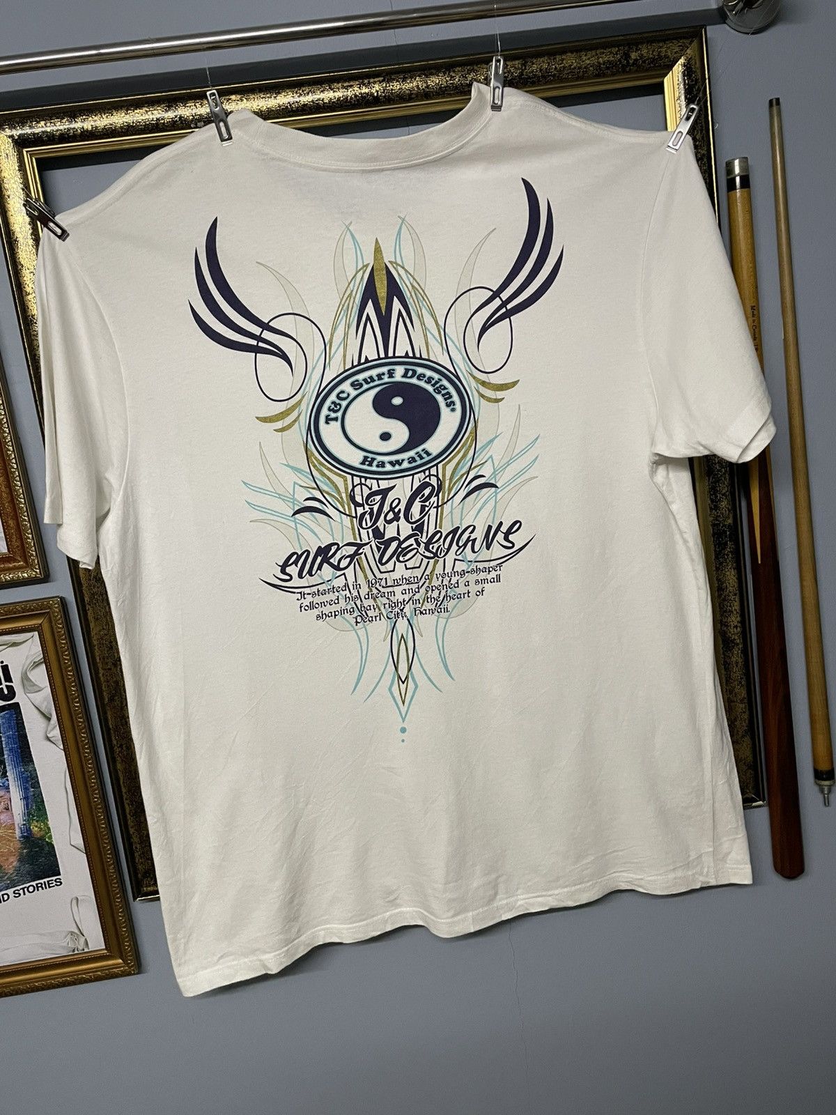 Designer × Japanese Brand × Vintage Vintage 1990s Top Designer T&C Surf Yinyang Riding Tee Size US XL / EU 56 / 4 - 2 Thumbnail