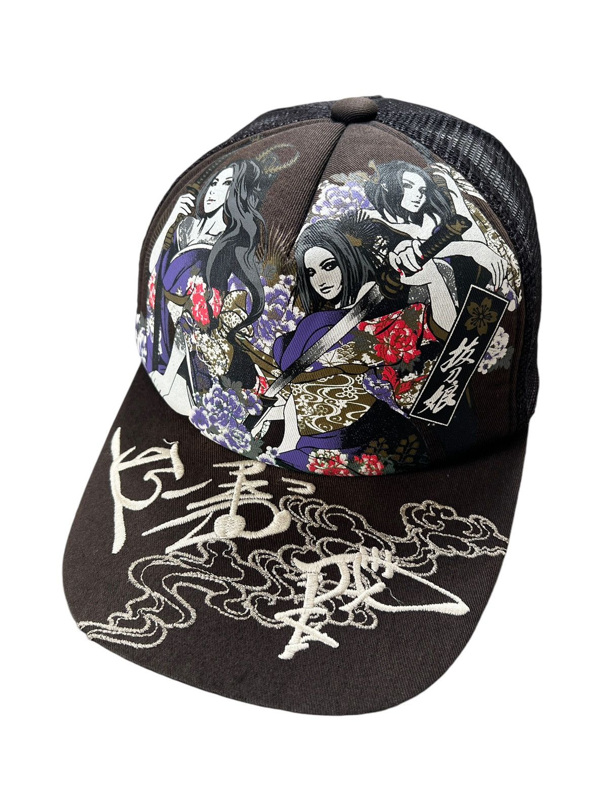 Japanese Brand Divine Retribution 🇯🇵 ‘Samurai Girls” Trucker Hat Size ONE SIZE - 3 Thumbnail