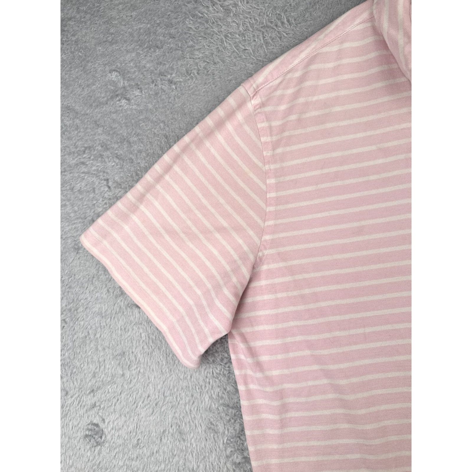 Ralph Lauren Ralph Lauren Polo Shirt Men 3XL XXXL Tall Pink White Stripe Cotton Oxford READ Size US XXL / EU 58 / 5 - 3 Thumbnail