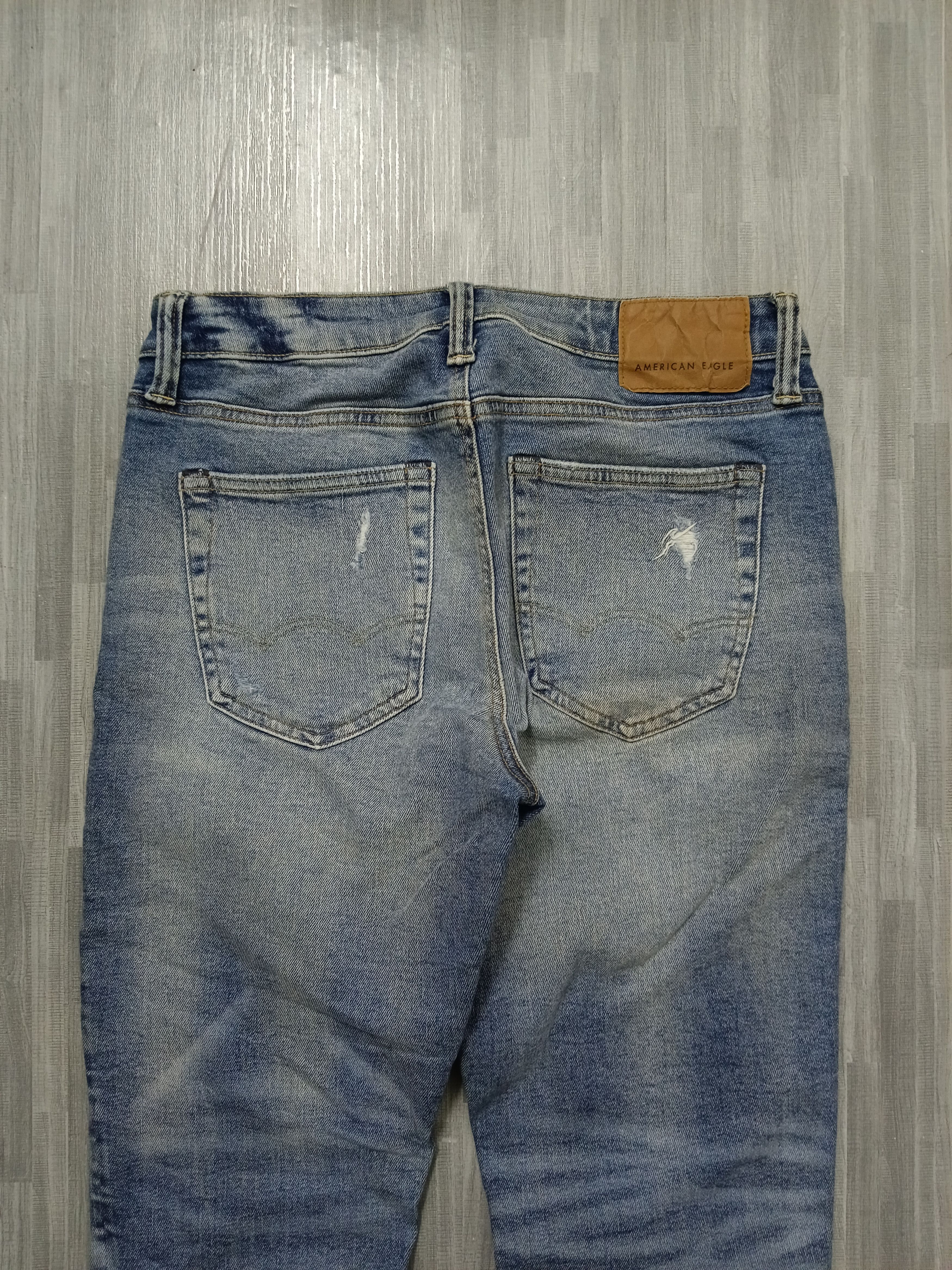 Japanese Brand DiSTRESSED DENIM PACTHWORK AMERICAN EAGLE STRETCHABLE Size US 30 / EU 46 - 5 Thumbnail