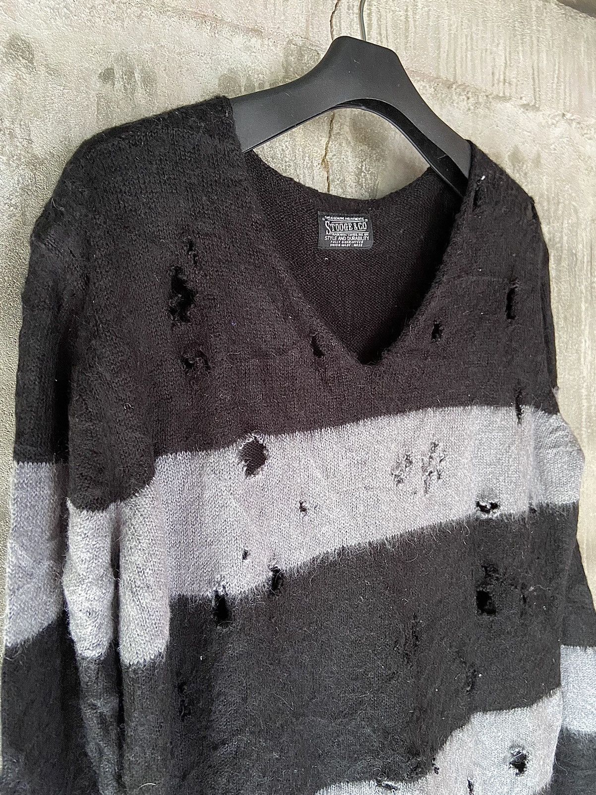 If Six Was Nine STOOGE & CO PUNK DISTRESSED STRIPED KNIT Size US M / EU 48-50 / 2 - 5 Thumbnail