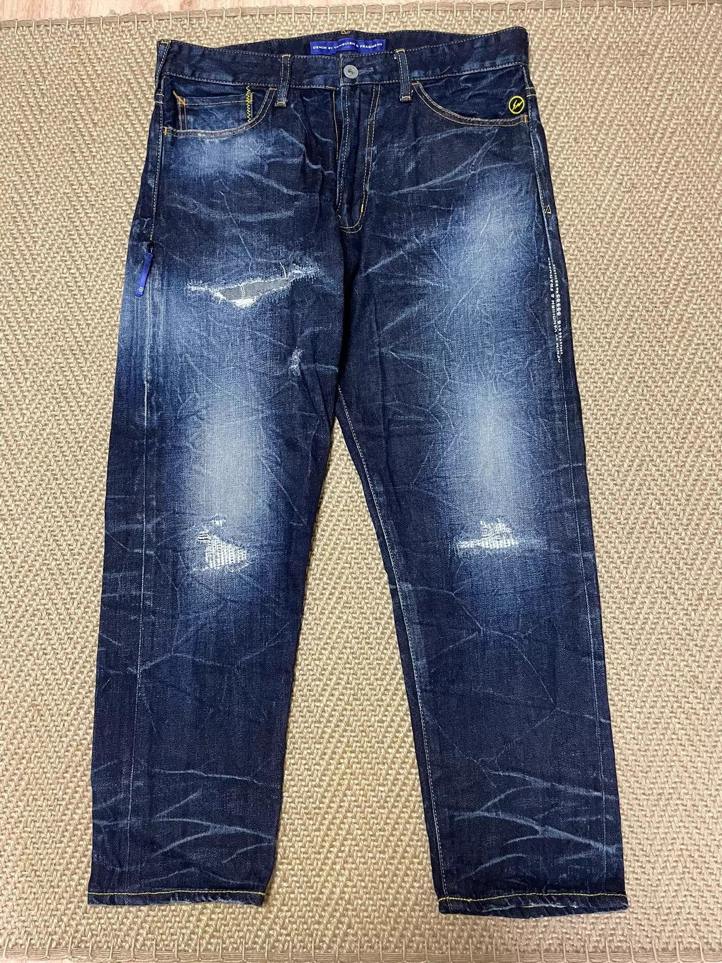 Fragment Design FRAGMENT x VANQUISH 9/10 Denim Distressed w/Rhinestones Size US 32 / EU 48 - 1 Thumbnail