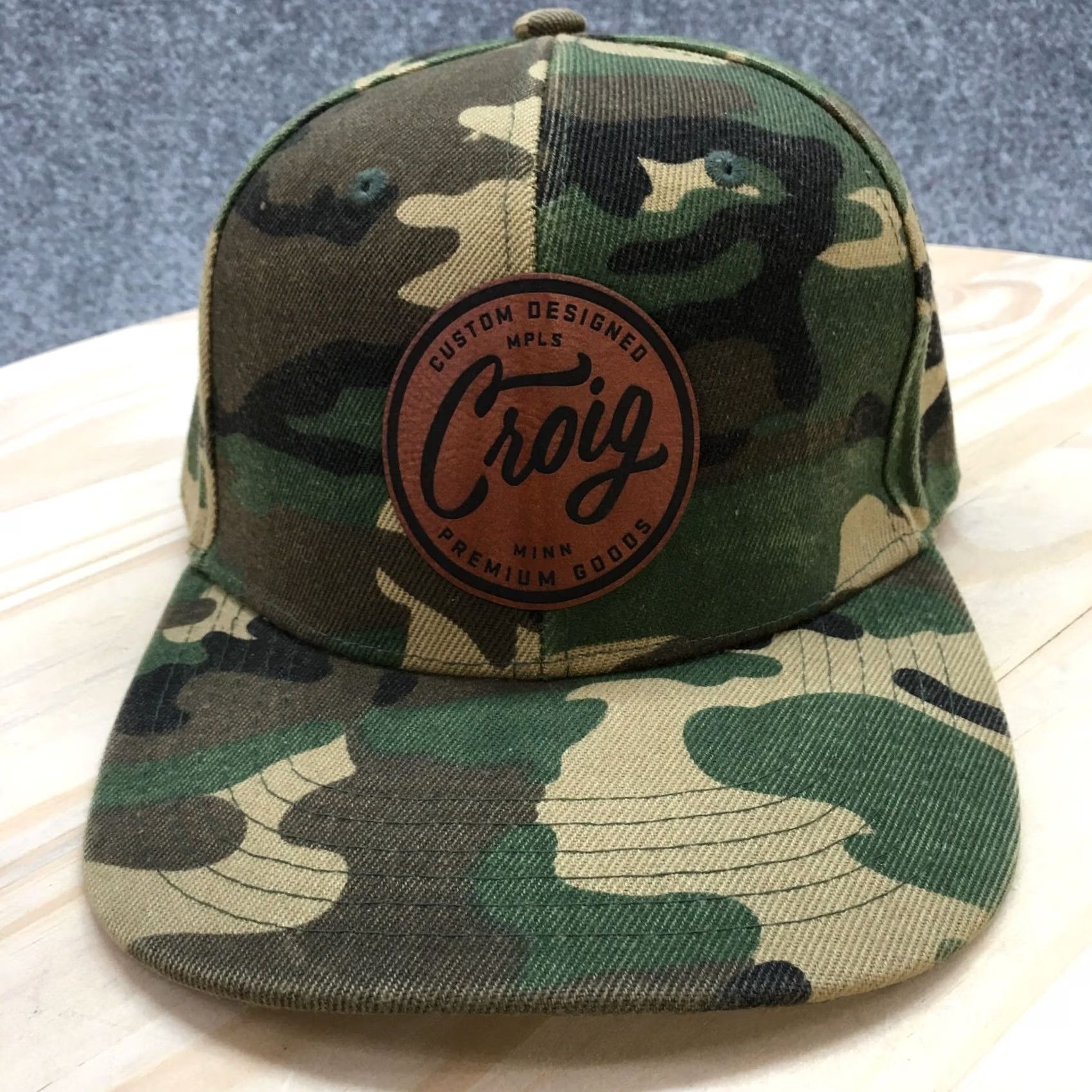 Logo 7 Croig Minnesota Baseball Hat Mens Green Camo OS Adjustable Embroidered Logo Size ONE SIZE - 2 Thumbnail