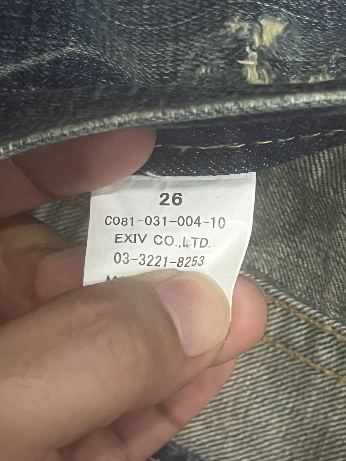 GOSTAR DE FUGA Co&Lu Cracked Distressed Big Slogan Dark Blue Loose Jeans Size US 31 - 16 Thumbnail