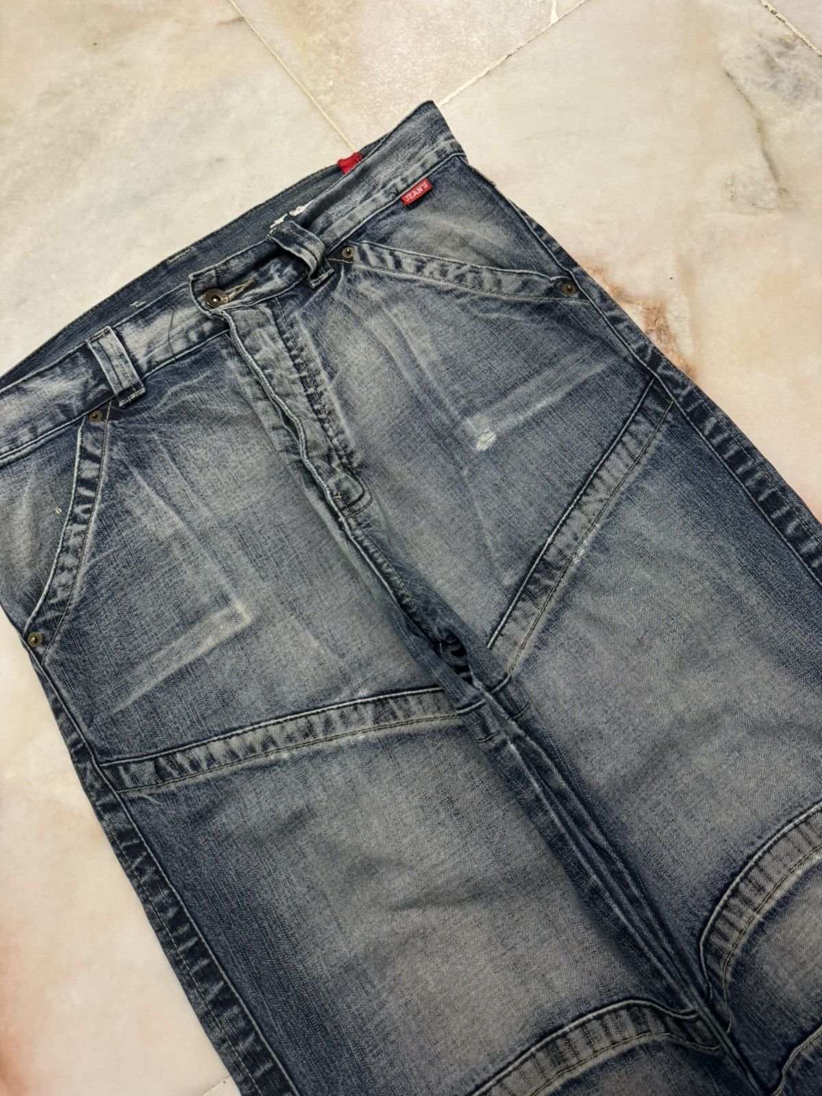Japanese Brand BAGGY FLARE VINTAGE JAPANESE THRASHED JEANS 90s Size US 32 / EU 48 - 6 Thumbnail