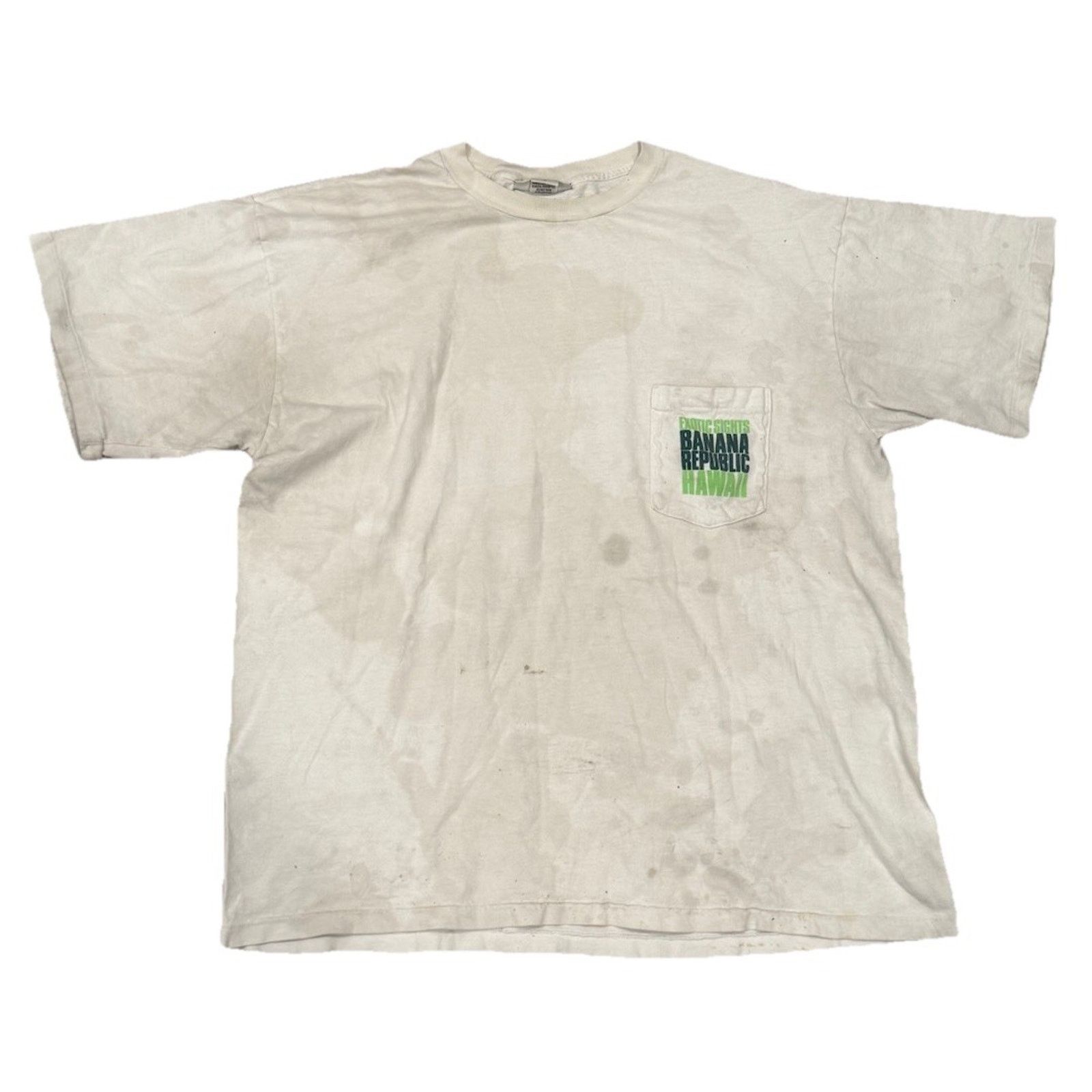 Banana Republic Vintage 90s Banana Republic Pocket Tee Hawaii Exotic Stained Size US L / EU 52-54 / 3 - 1 Thumbnail