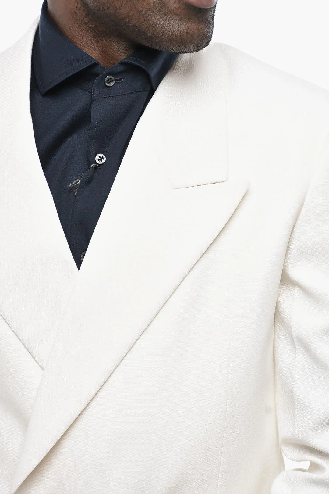 Givenchy og1mm0326 Mohair-Blend Double-Breasted Blazer in White Size US M / EU 48-50 / 2 - 3 Thumbnail