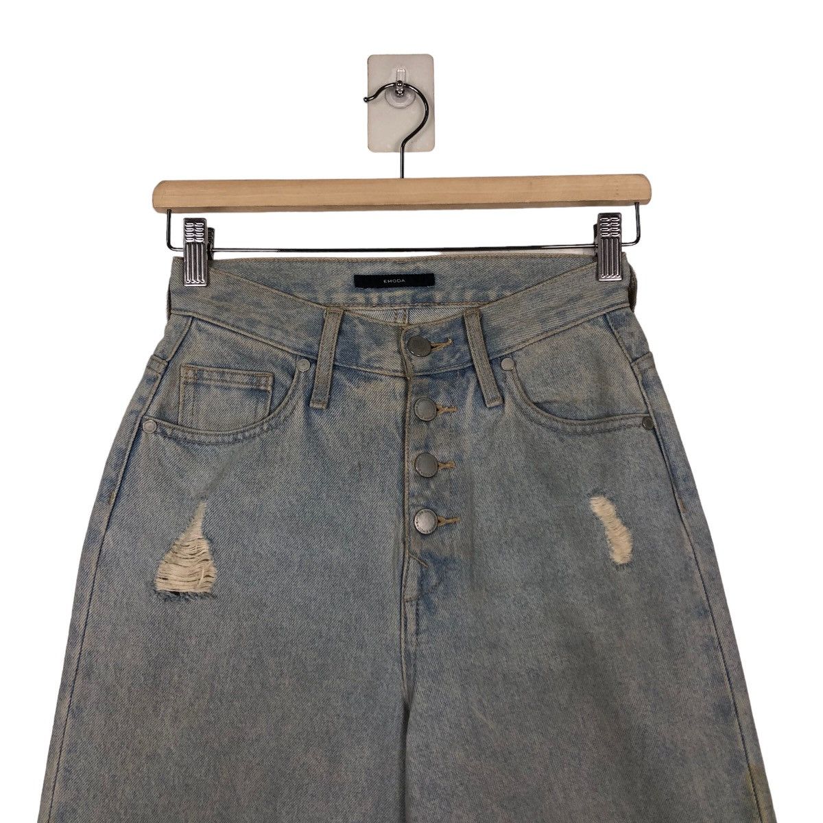 Japanese Brand DISTRESSED DENIM JEANS PUNK DESIGN EMODA JAPAN ISSEY MIYAKE Size US 26 / EU 42 - 3 Thumbnail