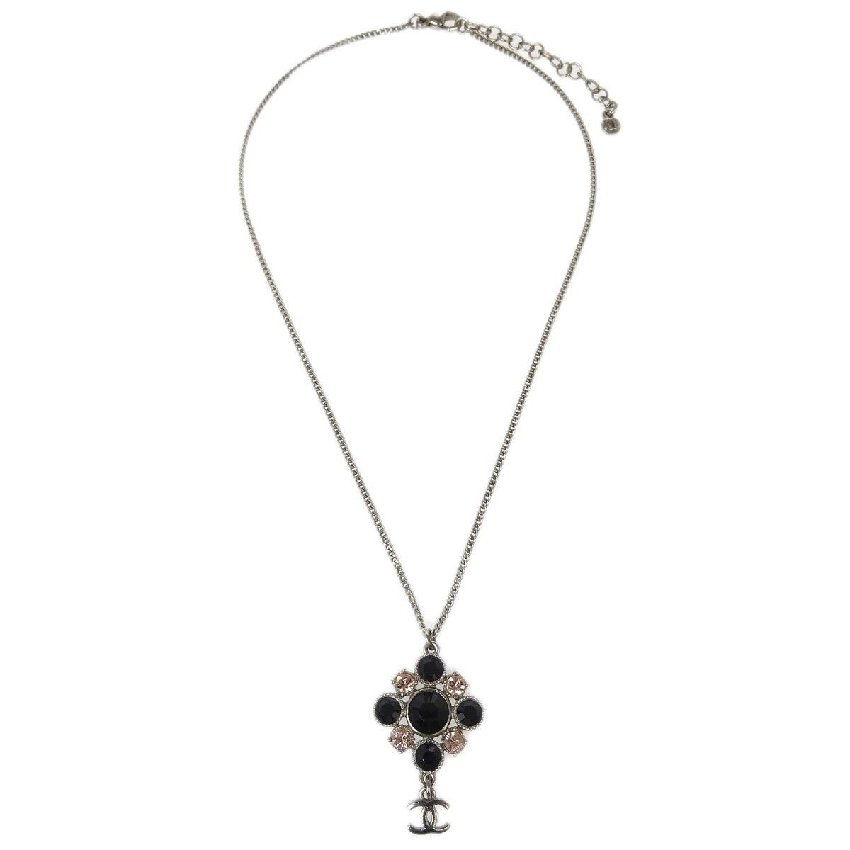 Chanel Chanel CC Cluster Drop Pendant Necklace Metal with Crystals Size ONE SIZE - 1 Thumbnail