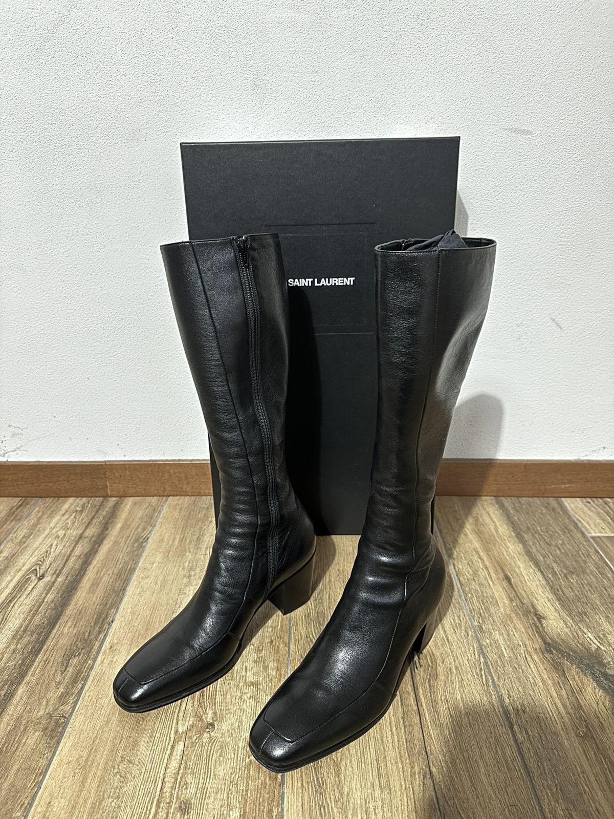 Anthony Vaccarello [43] FW23 70mm Otto Zip up high leather boots Size US 10 / EU 43 - 2 Thumbnail