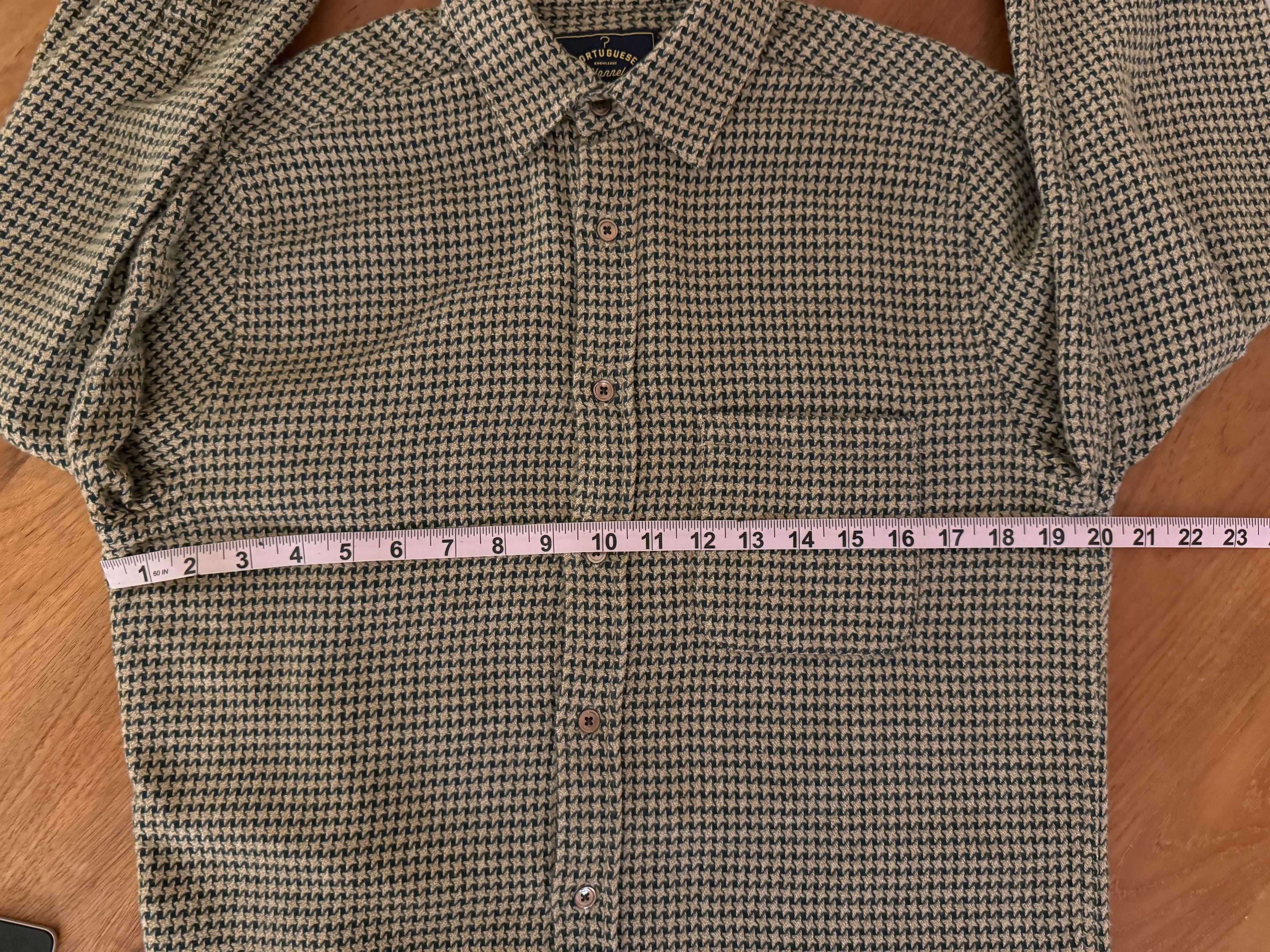 Portuguese Flannel NWOT Abstract Pied Poule shirt - Tan and Brown - Medium Size US M / EU 48-50 / 2 - 8 Thumbnail