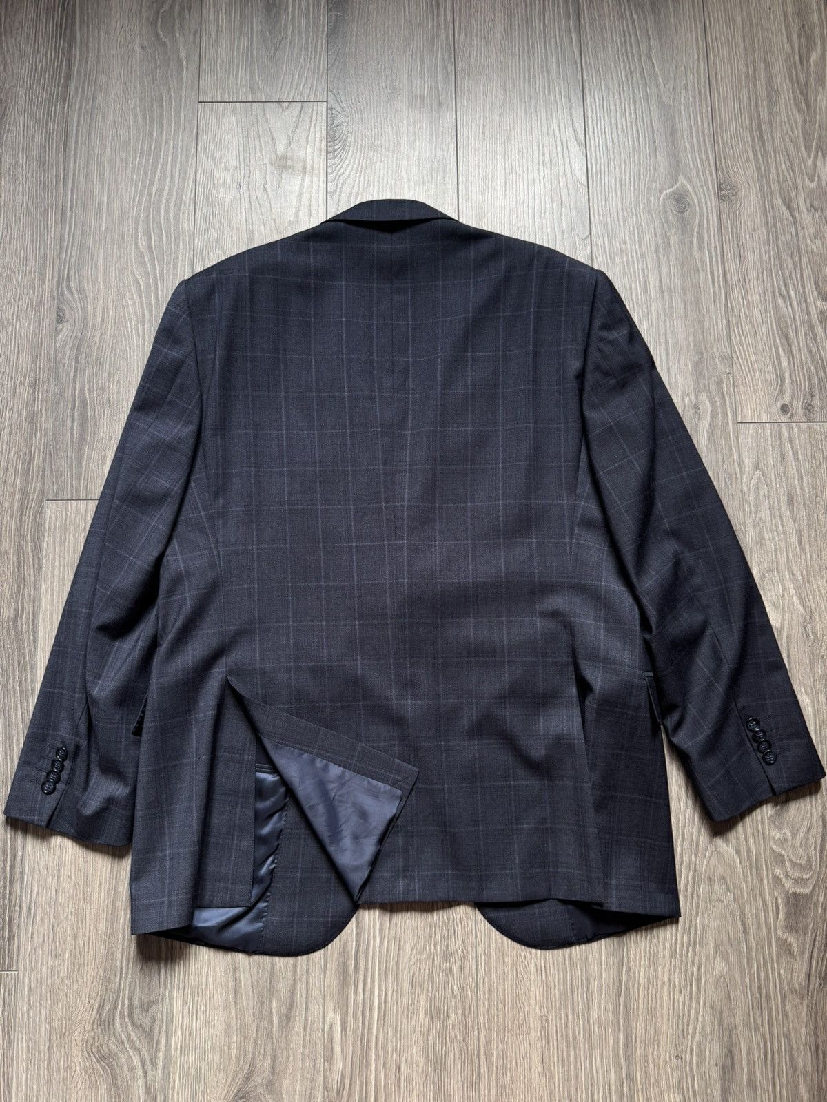 Corneliani Corneliani Dark Blue Wool Windowpane Two-Piece Suit 54R Size 54R - 11 Thumbnail