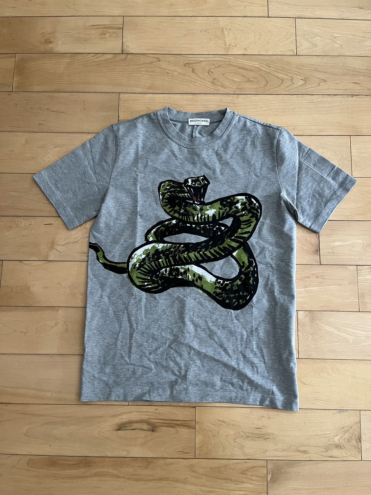 image of NWT - Balenciaga Oversized Snake Print T-Shirt in Grey, Men's (Size XS)