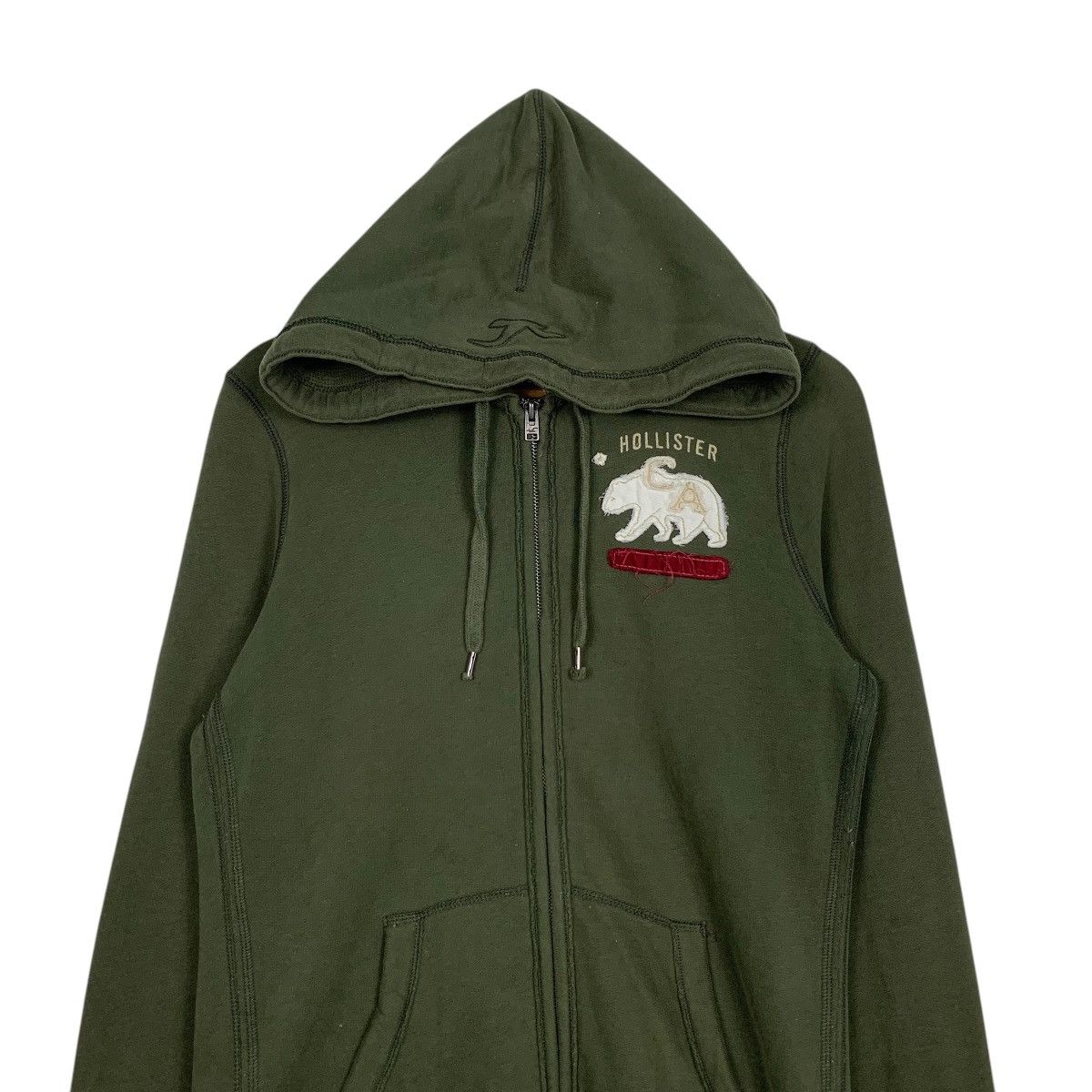 Hollister HOLLISTER Green Zipper Hoodies Sweatshirt #1988-C86 Size L / US 10 / IT 46 - 2 Thumbnail