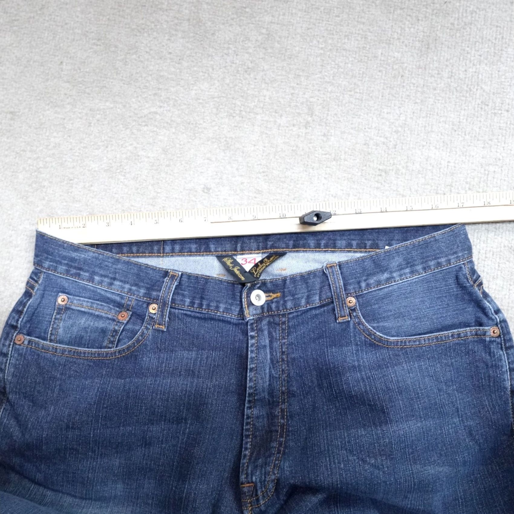 Lucky Brand Lucky Brand Jeans 34 x 30 Blue Classic Fit Zip Fly Cotton Blend Denim Straight Mens Size US 34 / EU 50 - 5 Thumbnail