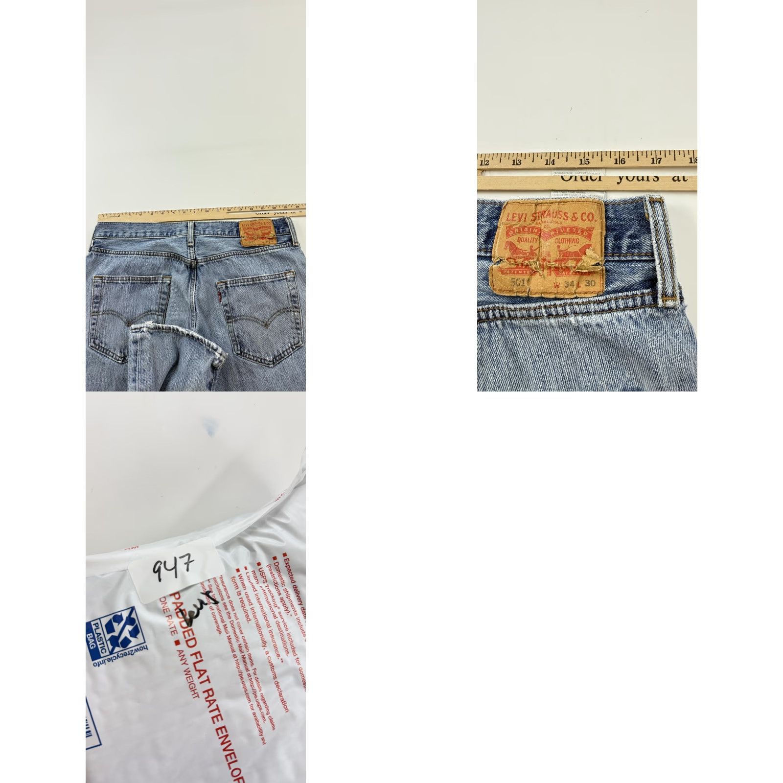 Levi's VINTAGE Levi's 501 Jeans Mens 34x30 Light Wash Blue Button Fly Straight Leg Distressed Size US 34 / EU 50 - 10 Thumbnail