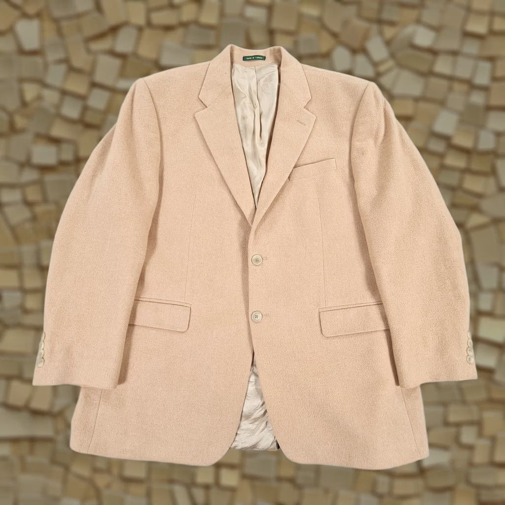 Ralph Lauren VINTAGE Ralph Lauren Mens Blazer Beige Camel Hair Sports Coat Jacket 44 R Size 44R - 1 Thumbnail