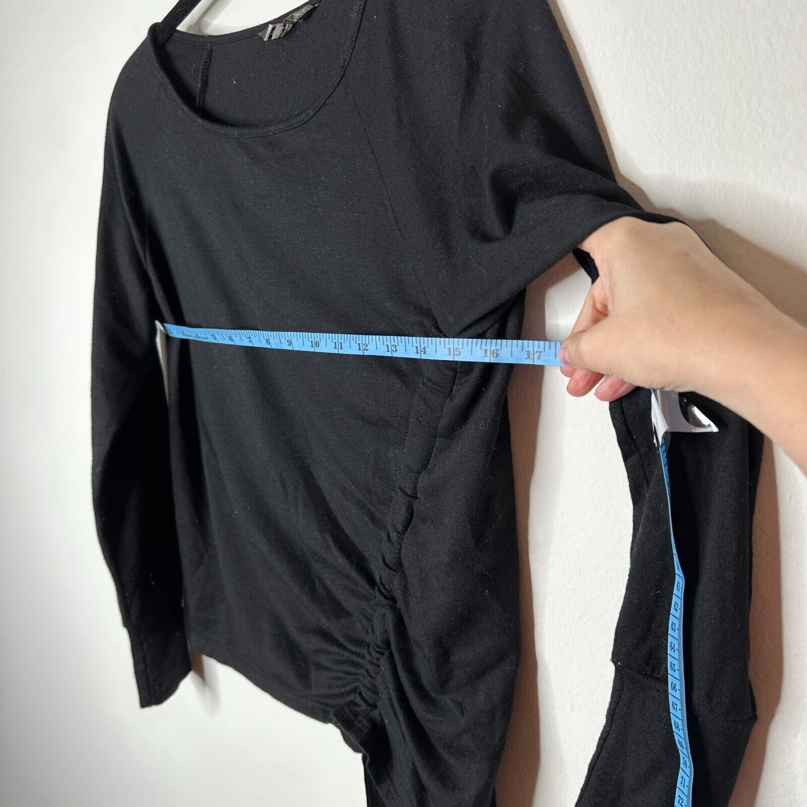 Other Peyton Jensen Black Ruched Side Tie Banded Cuff Blouse XS Size XS / US 0-2 / IT 36-38 - 7 Thumbnail