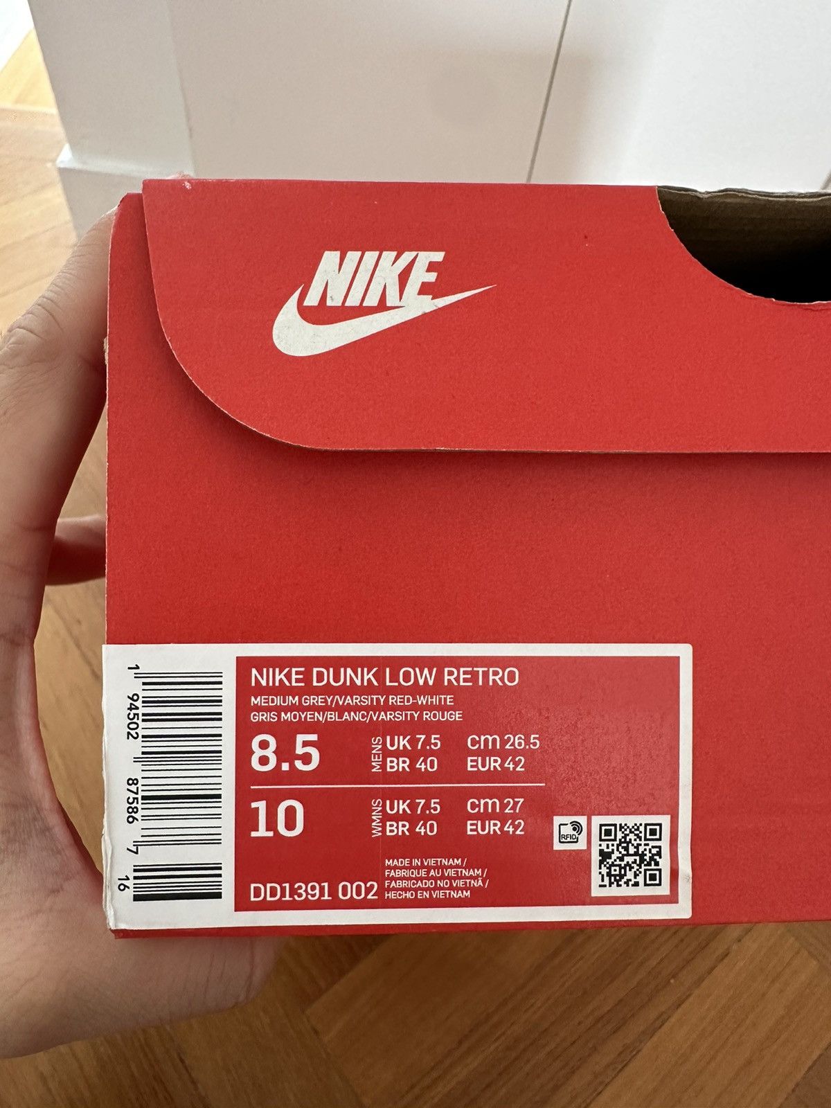 Nike Nike Dunk Low Retro UNLV Size US 8.5 / EU 41-42 - 11 Thumbnail