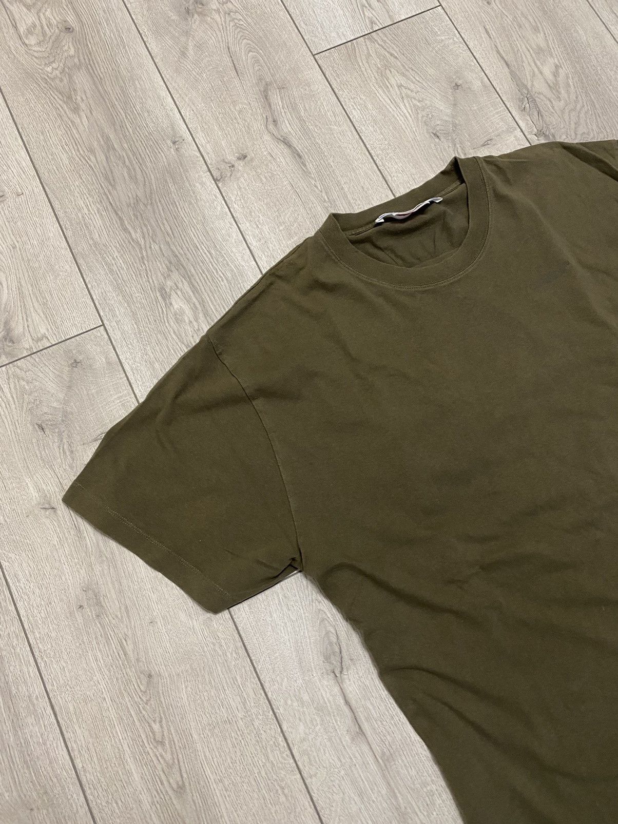 Off-White Negative rubber diagonal stripe Mark Khaki T Shirt